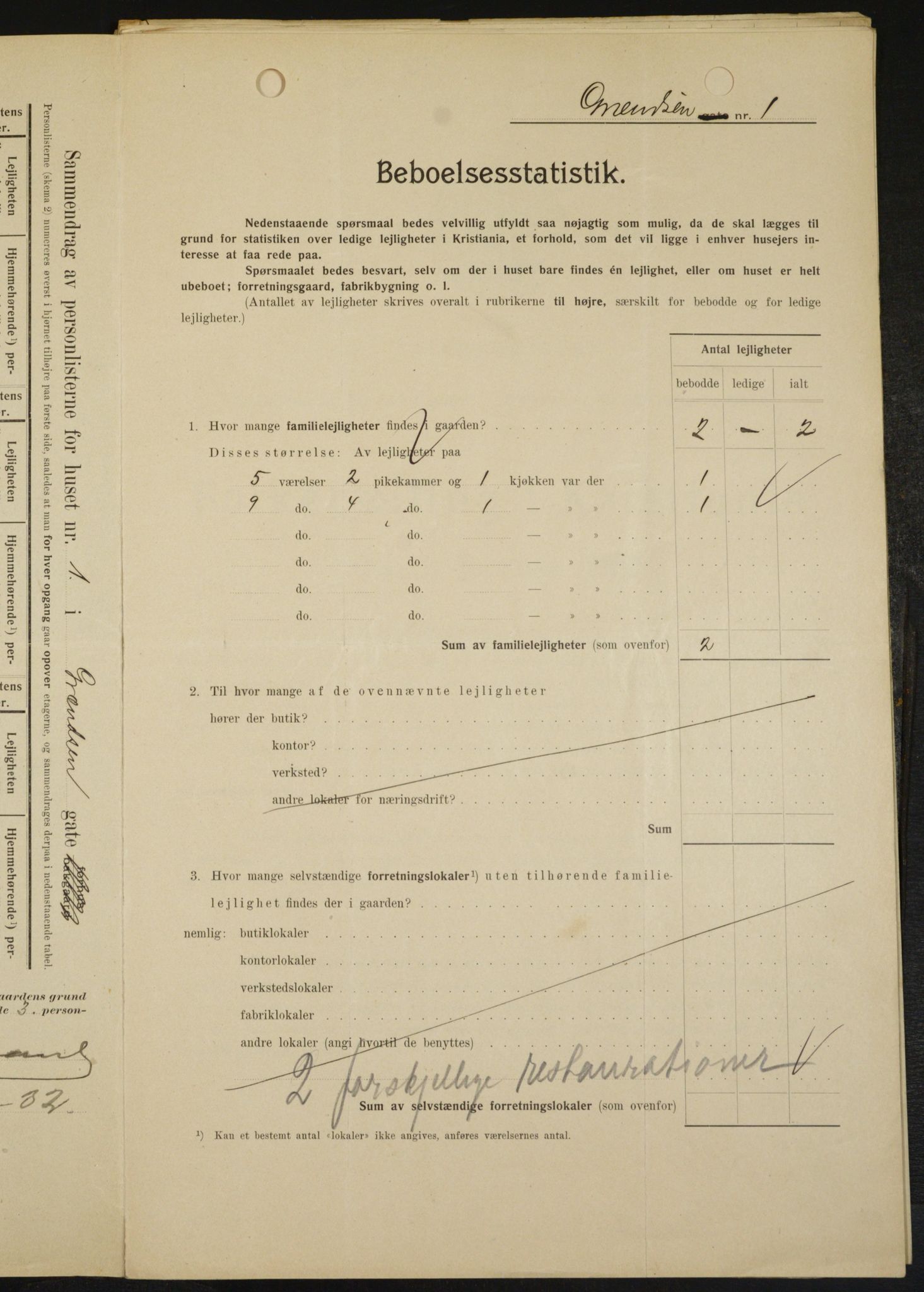 OBA, Kommunal folketelling 1.2.1909 for Kristiania kjøpstad, 1909, s. 26955