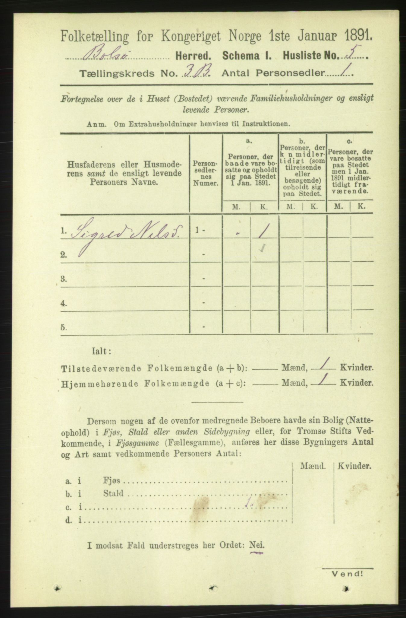 RA, Folketelling 1891 for 1544 Bolsøy herred, 1891, s. 2051