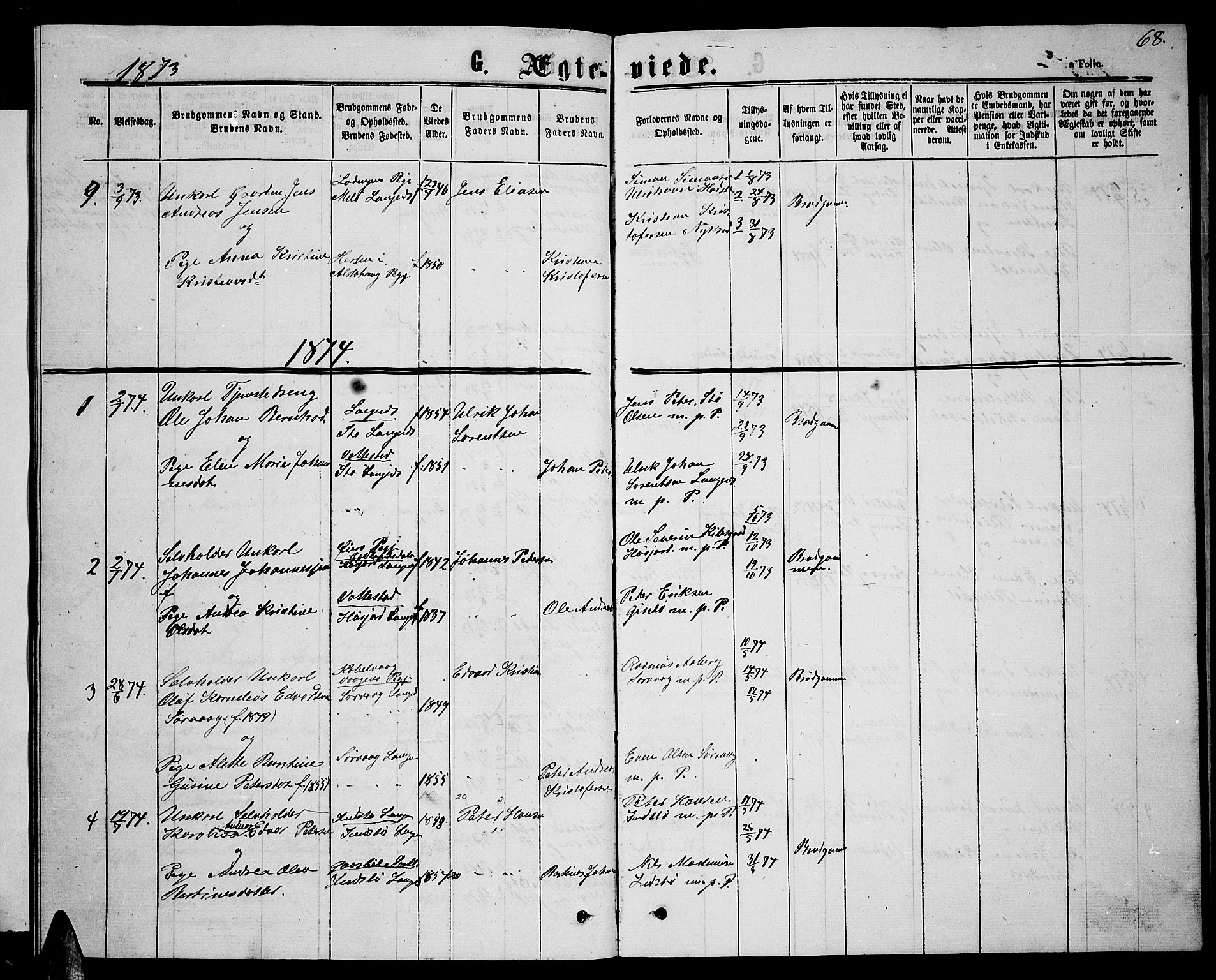 Ministerialprotokoller, klokkerbøker og fødselsregistre - Nordland, AV/SAT-A-1459/894/L1358: Klokkerbok nr. 894C01, 1864-1877, s. 68
