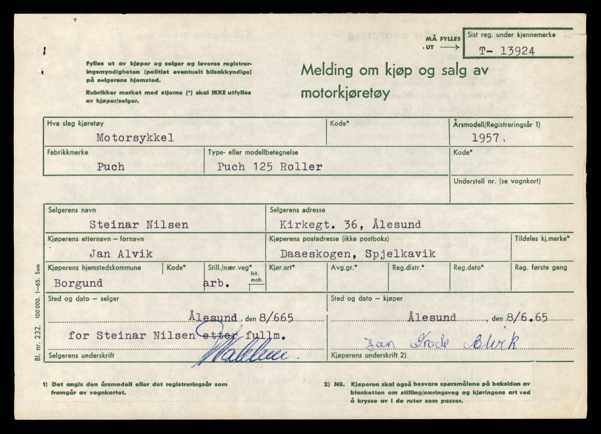 Møre og Romsdal vegkontor - Ålesund trafikkstasjon, AV/SAT-A-4099/F/Fe/L0042: Registreringskort for kjøretøy T 13906 - T 14079, 1927-1998, s. 284