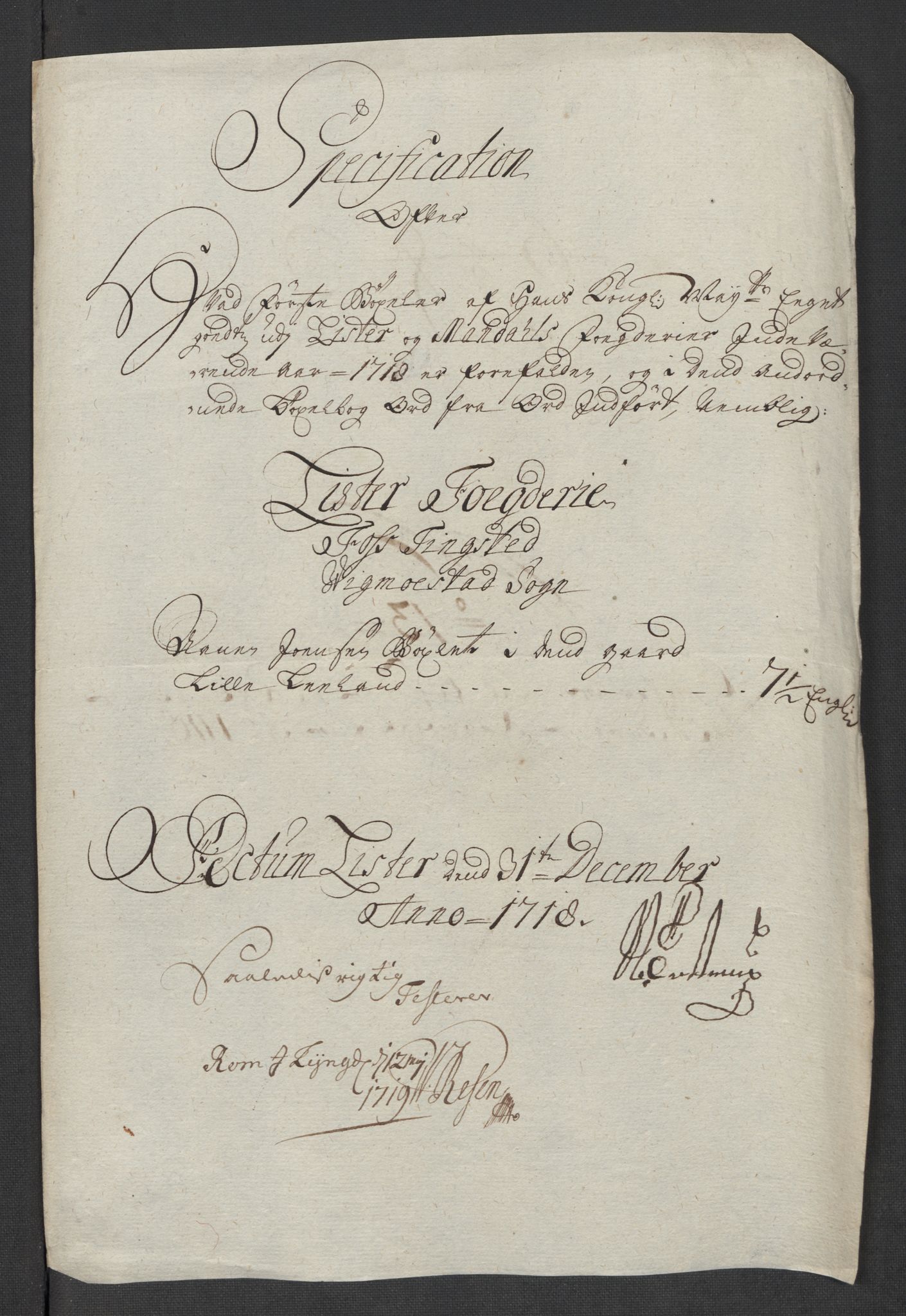 Rentekammeret inntil 1814, Reviderte regnskaper, Fogderegnskap, RA/EA-4092/R43/L2563: Fogderegnskap Lista og Mandal, 1718, s. 186