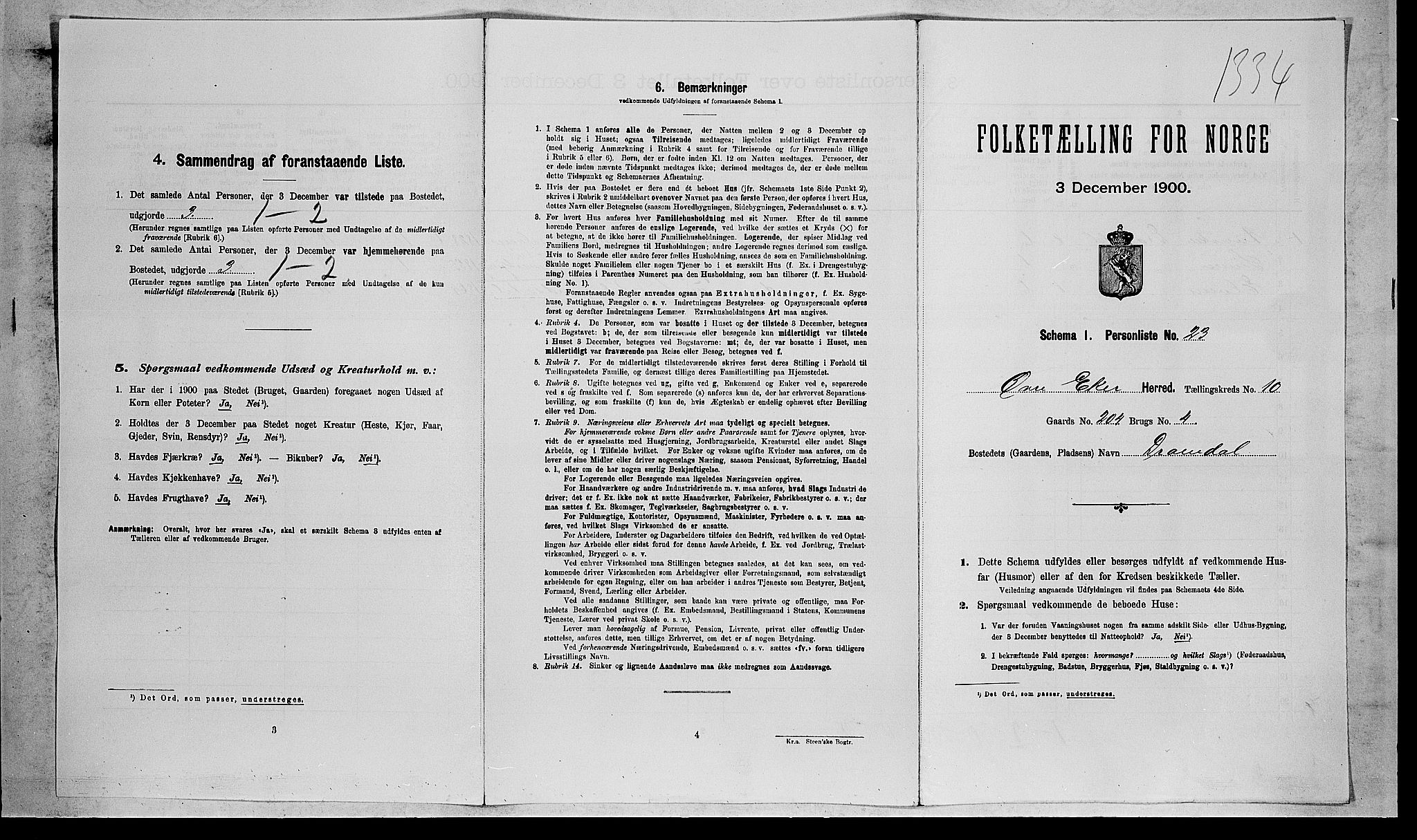 RA, Folketelling 1900 for 0624 Øvre Eiker herred, 1900, s. 1869