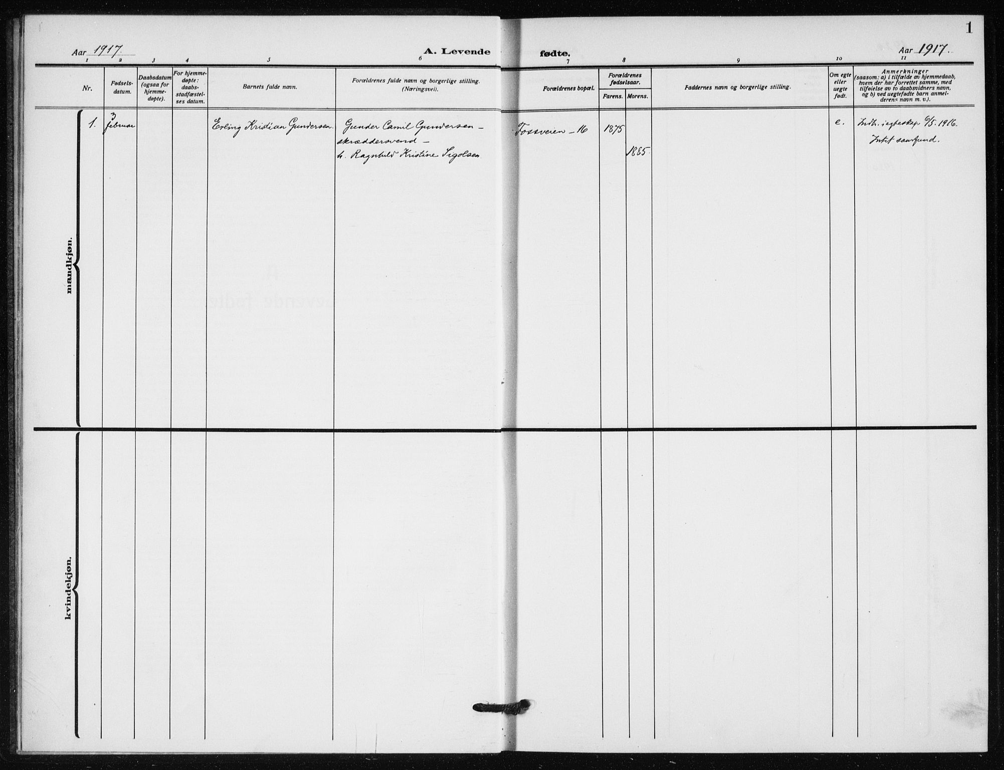 Hauge prestekontor Kirkebøker, AV/SAO-A-10849/F/Fa/L0004: Ministerialbok nr. 4, 1917-1938, s. 1