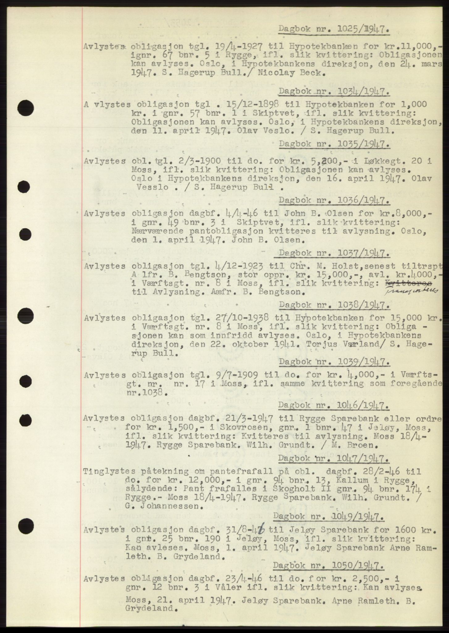 Moss sorenskriveri, SAO/A-10168: Pantebok nr. C10, 1938-1950, Dagboknr: 1025/1947