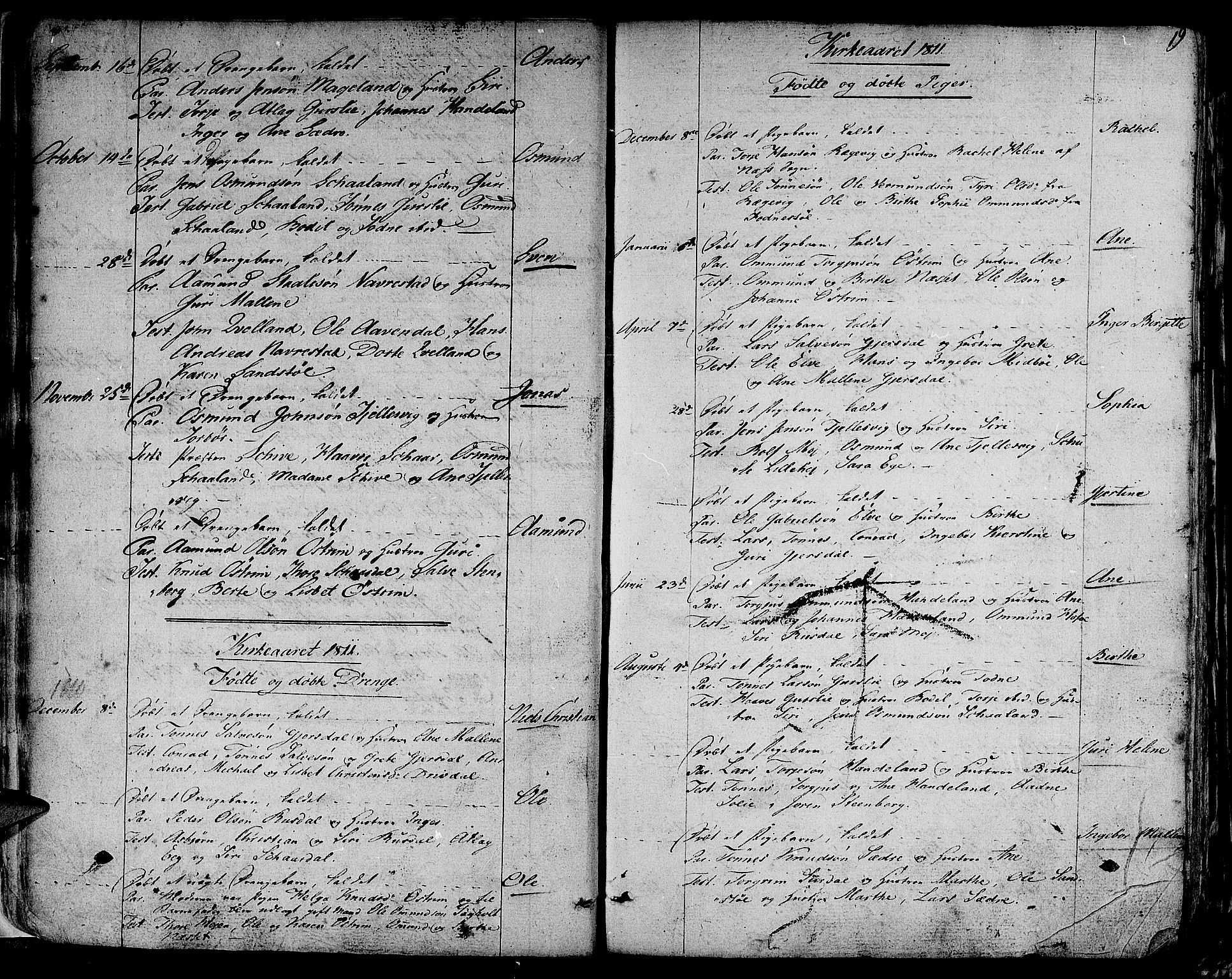 Lund sokneprestkontor, AV/SAST-A-101809/S06/L0004: Ministerialbok nr. A 4 /1, 1801-1864, s. 19