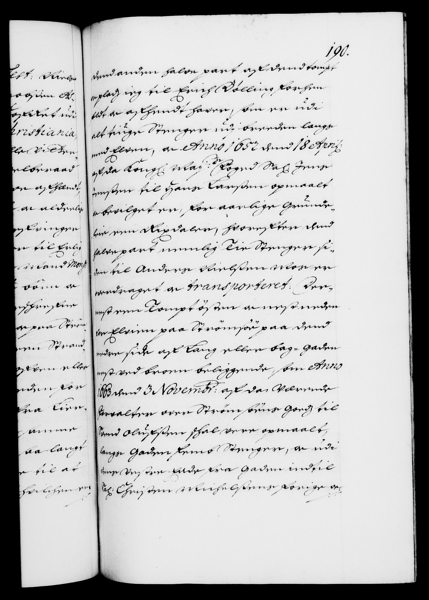 Danske Kanselli 1572-1799, AV/RA-EA-3023/F/Fc/Fca/Fcaa/L0014: Norske registre (mikrofilm), 1685-1687, s. 190a