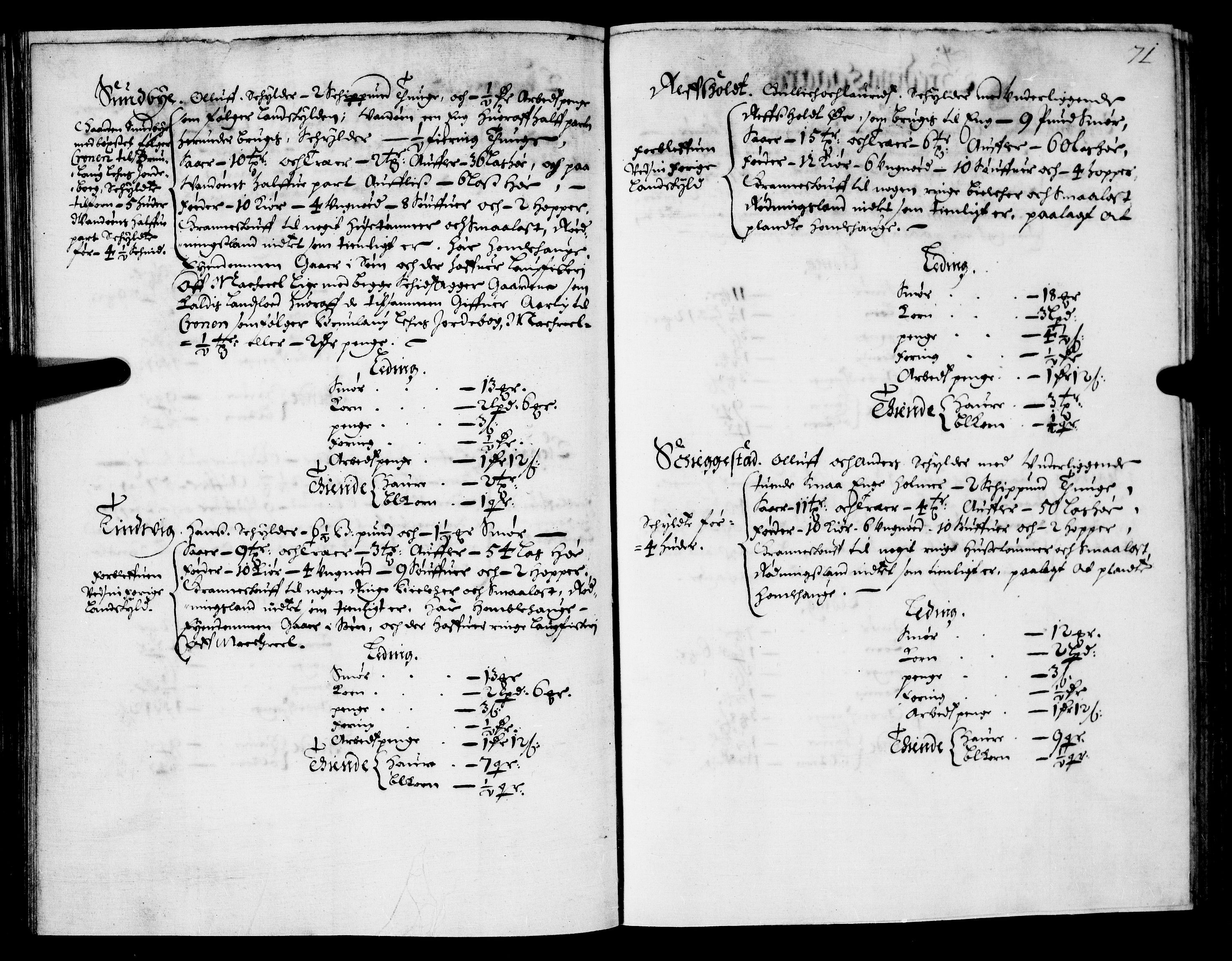 Rentekammeret inntil 1814, Realistisk ordnet avdeling, AV/RA-EA-4070/N/Nb/Nba/L0021: Brunla len, 1667, s. 70b-71a