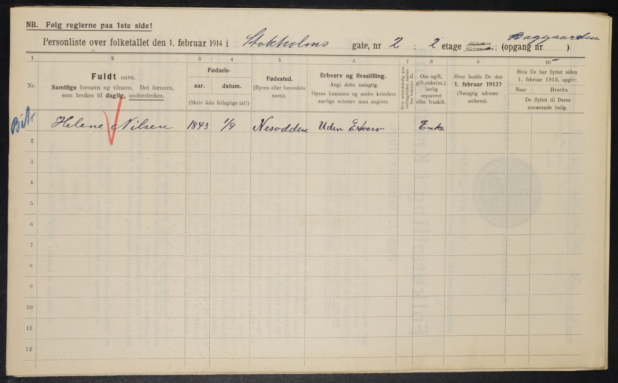 OBA, Kommunal folketelling 1.2.1914 for Kristiania, 1914, s. 103035