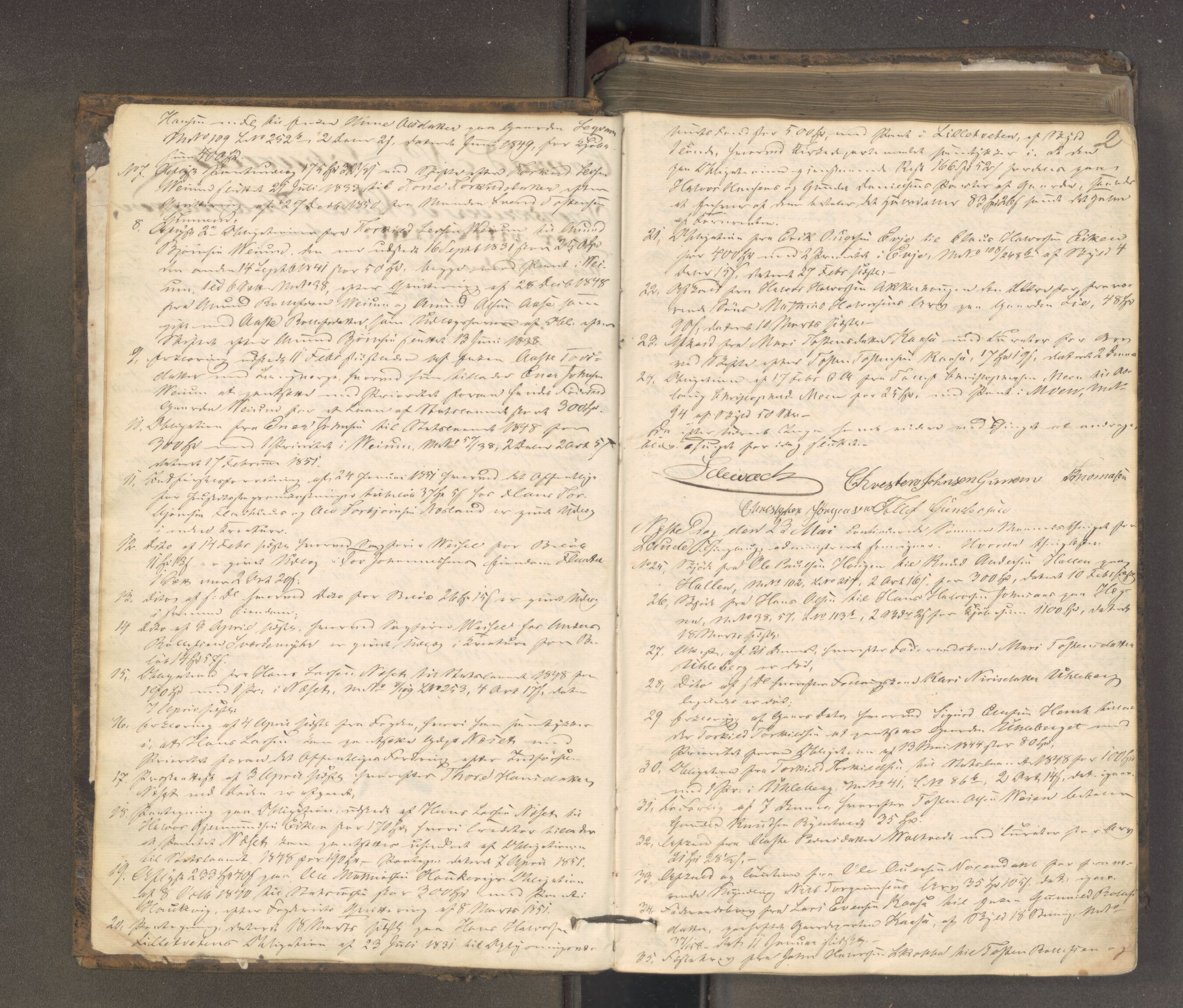 Nedre Telemark sorenskriveri, AV/SAKO-A-135/F/Fa/L0046: Tingbok, 1851-1862, s. 1b-2a