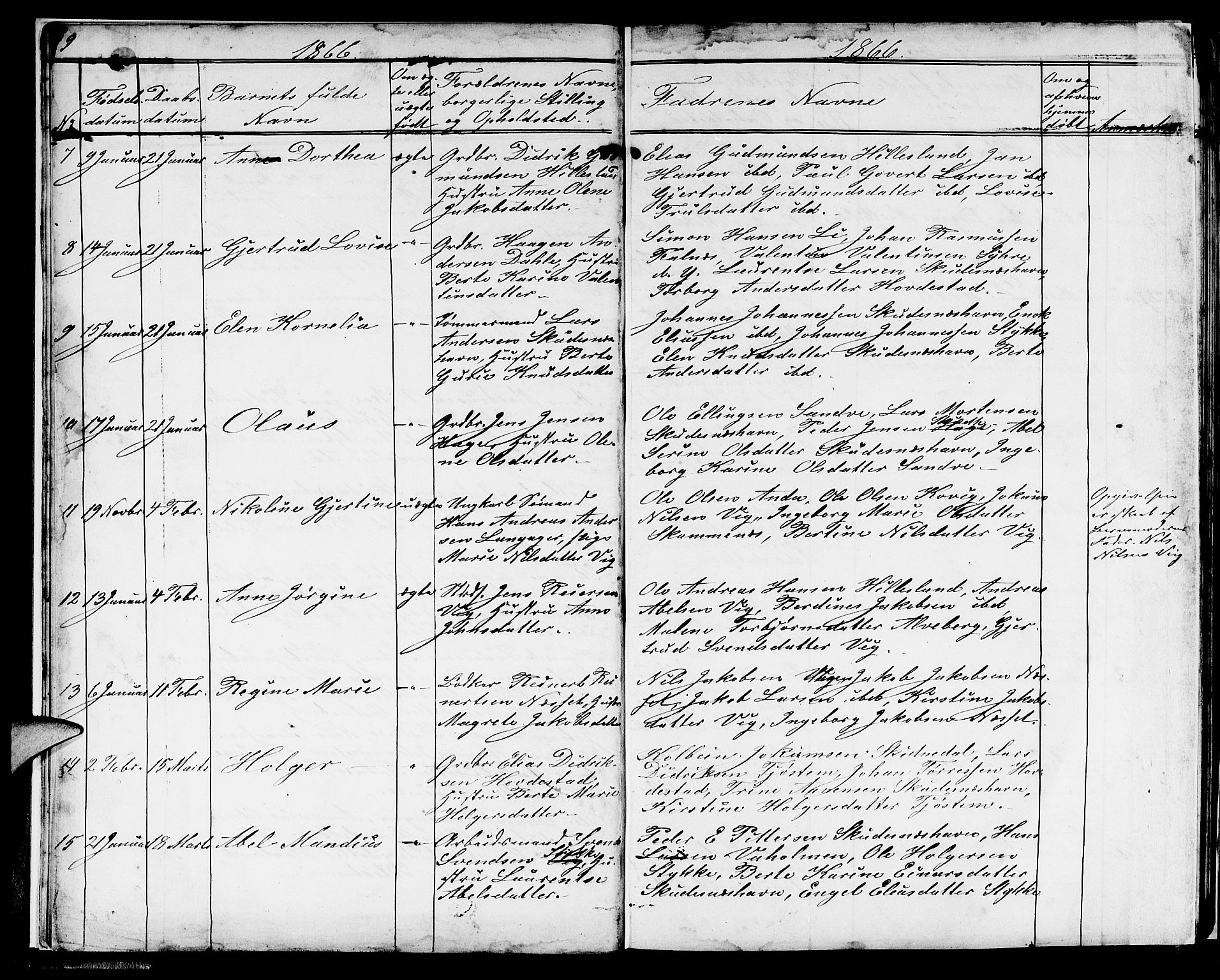 Skudenes sokneprestkontor, AV/SAST-A -101849/H/Ha/Hab/L0004: Klokkerbok nr. B 4, 1865-1884, s. 9