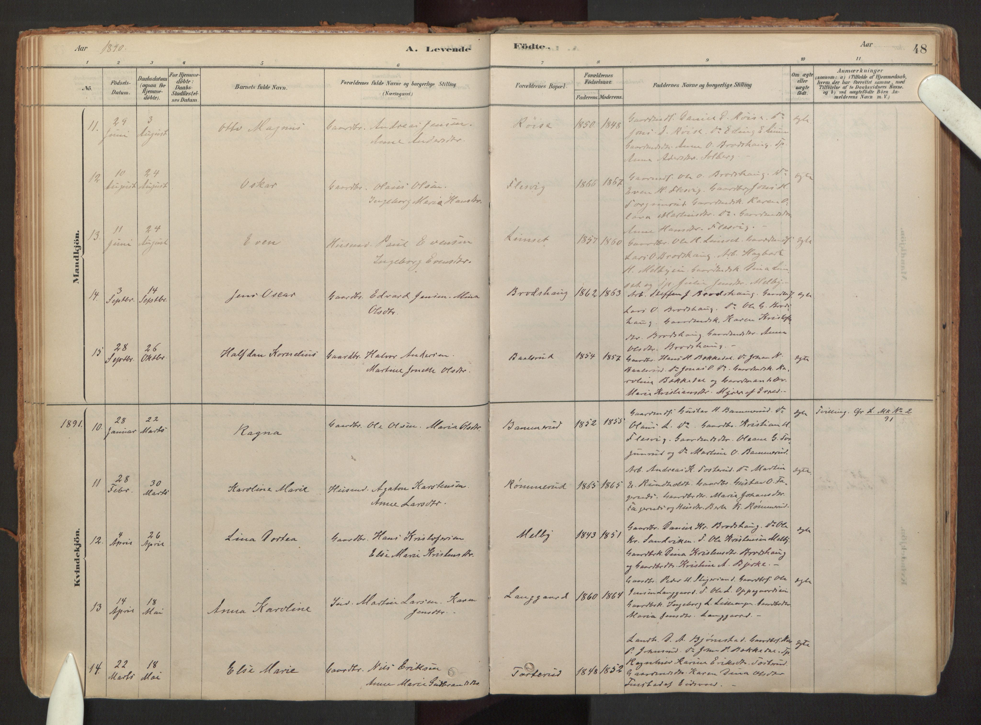 Hurdal prestekontor Kirkebøker, AV/SAO-A-10889/F/Fb/L0003: Ministerialbok nr. II 3, 1878-1920, s. 48