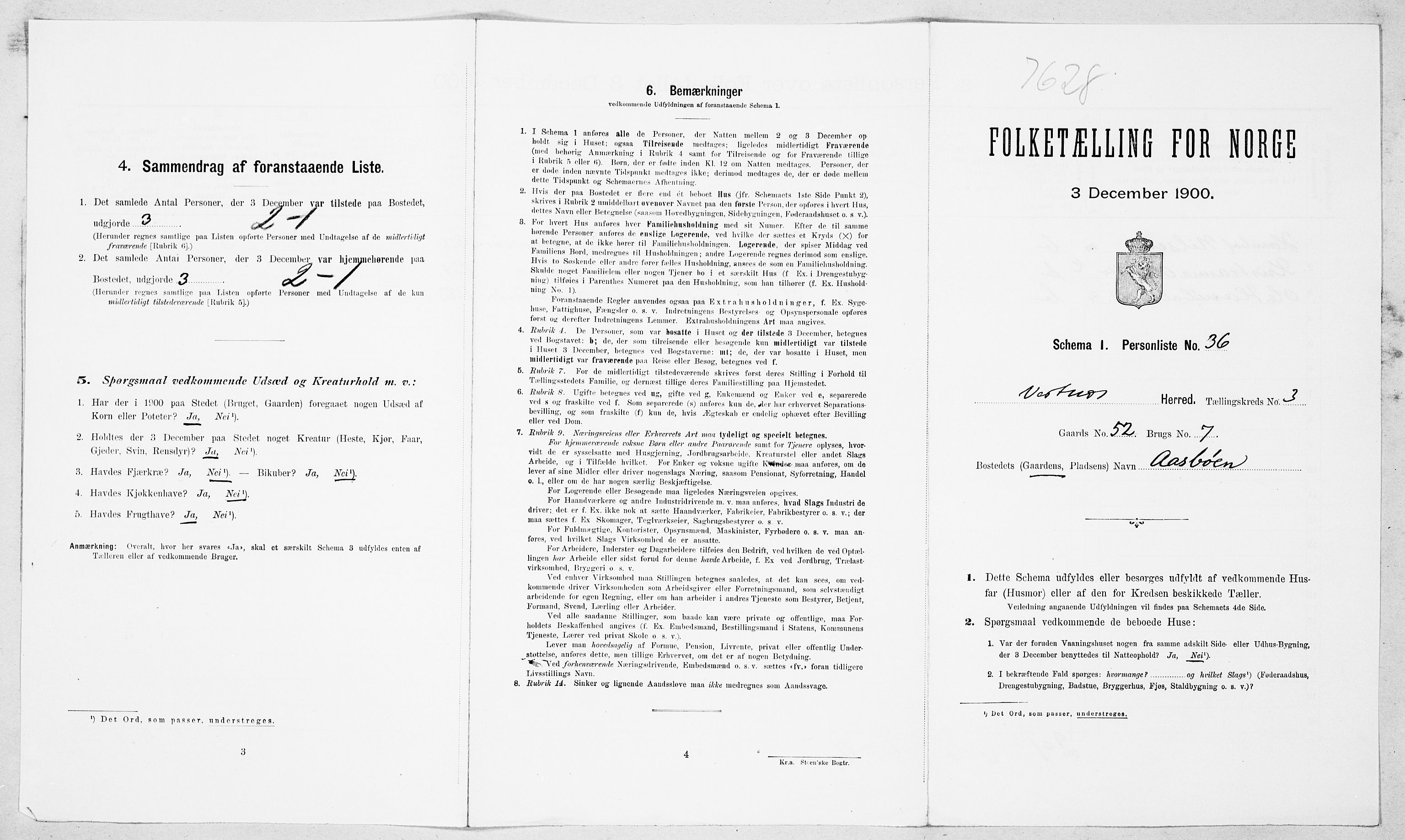 SAT, Folketelling 1900 for 1535 Vestnes herred, 1900, s. 423