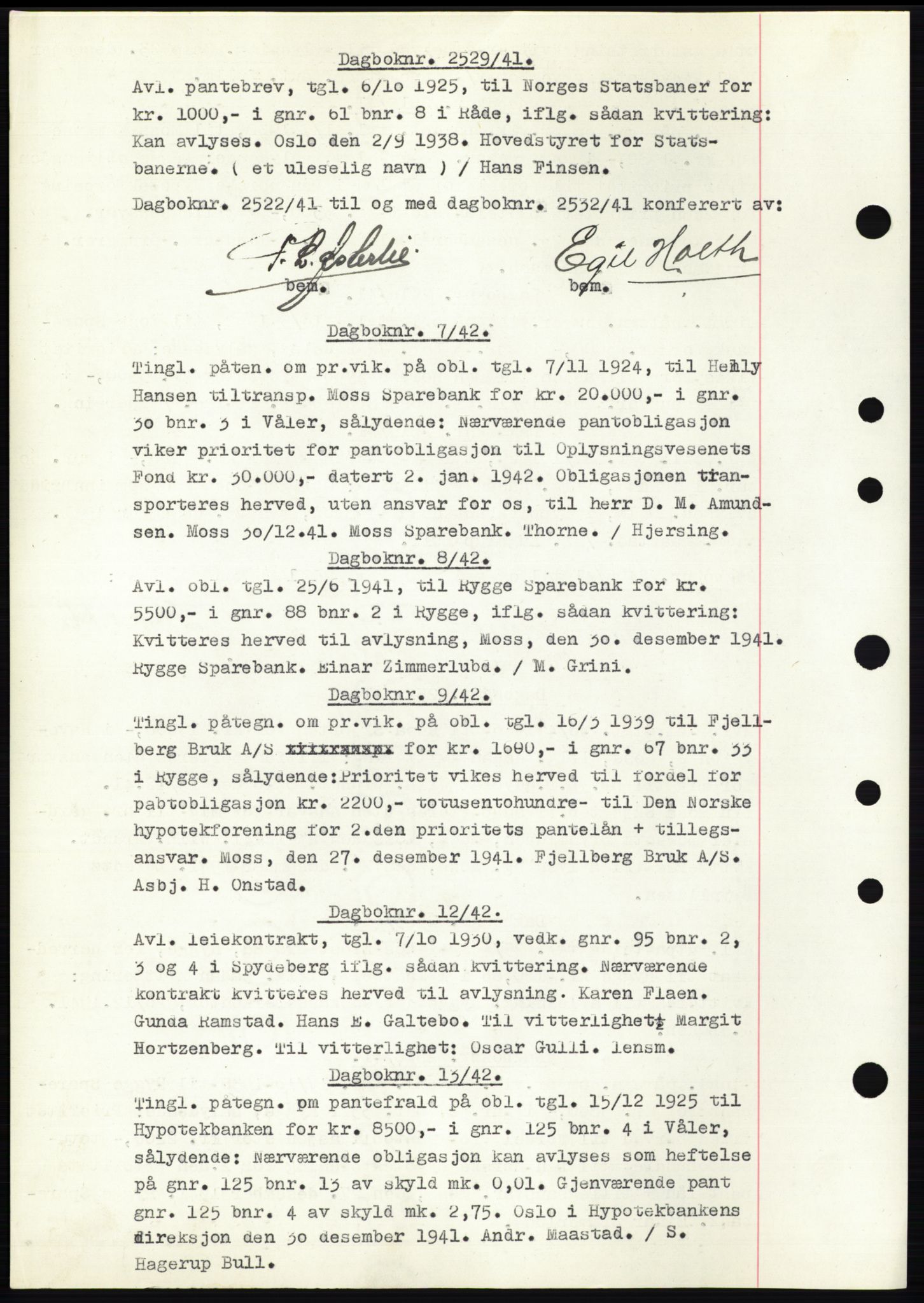 Moss sorenskriveri, SAO/A-10168: Pantebok nr. C10, 1938-1950, Dagboknr: 2529/1941