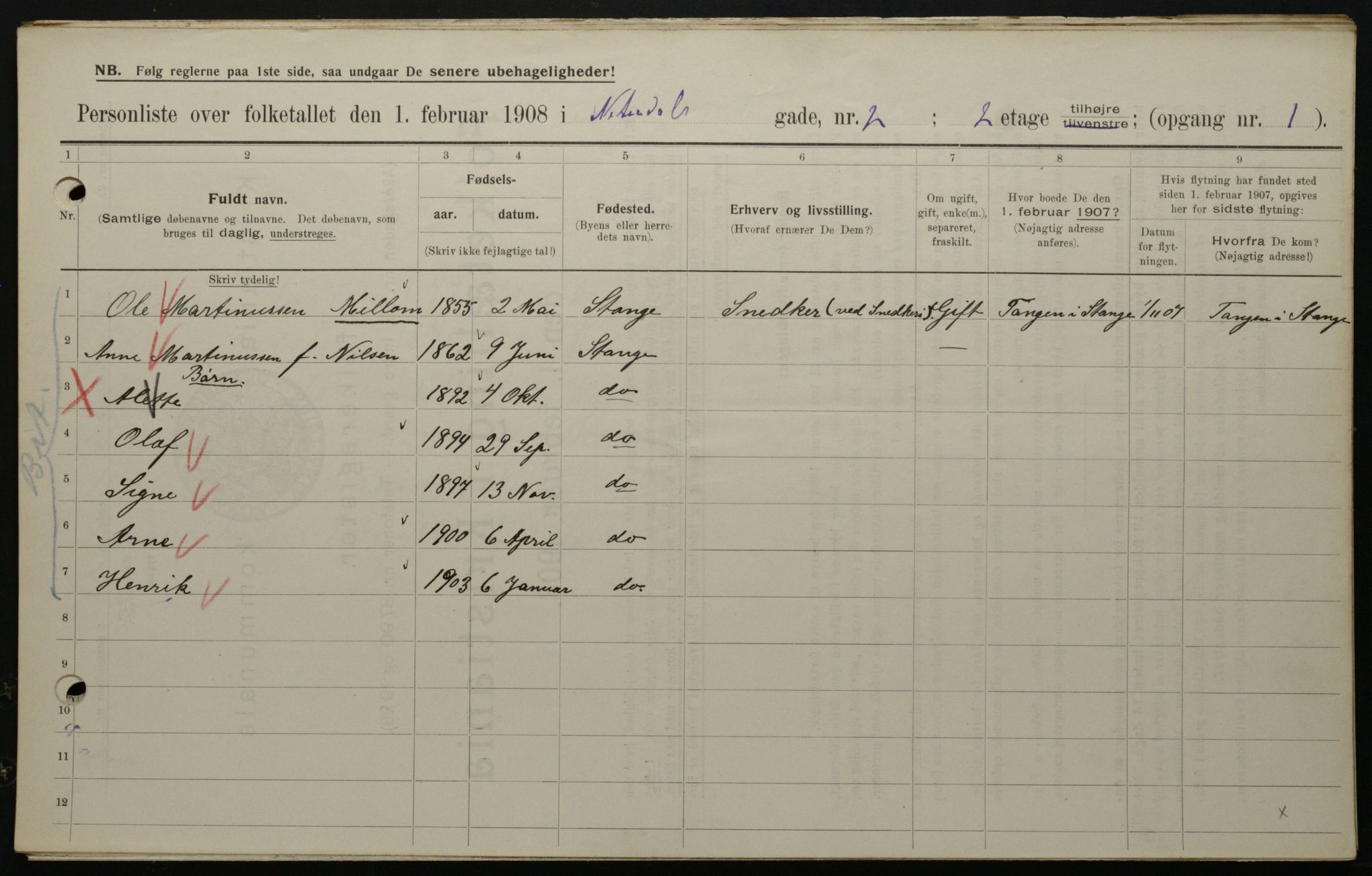 OBA, Kommunal folketelling 1.2.1908 for Kristiania kjøpstad, 1908, s. 63880