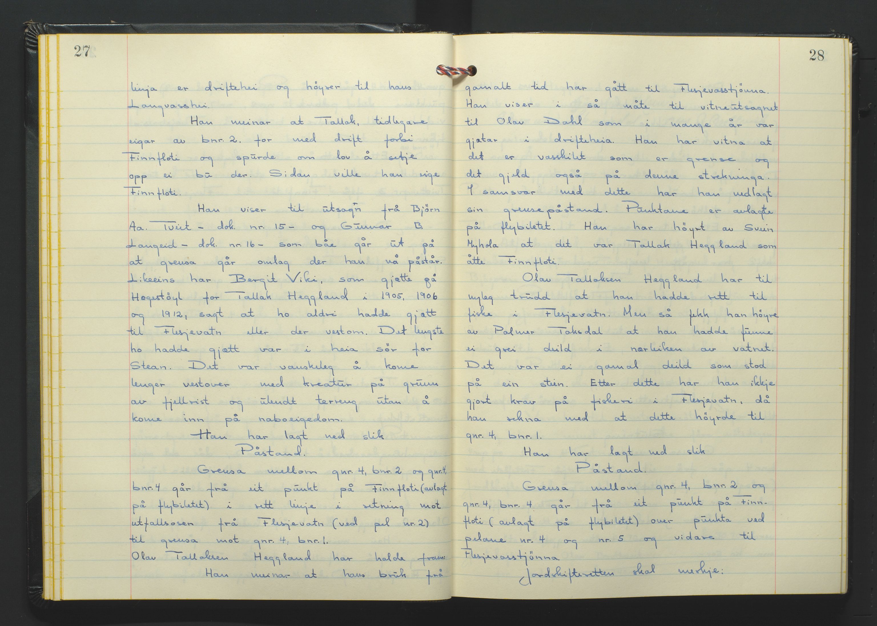 Setesdal jordskifterett, AV/SAK-1541-0008/F/Fa/Faa/L0012: Jordskifteprotokoll med gårdsregister, Setesdal domssokn nr 27 (II), 1970-1971