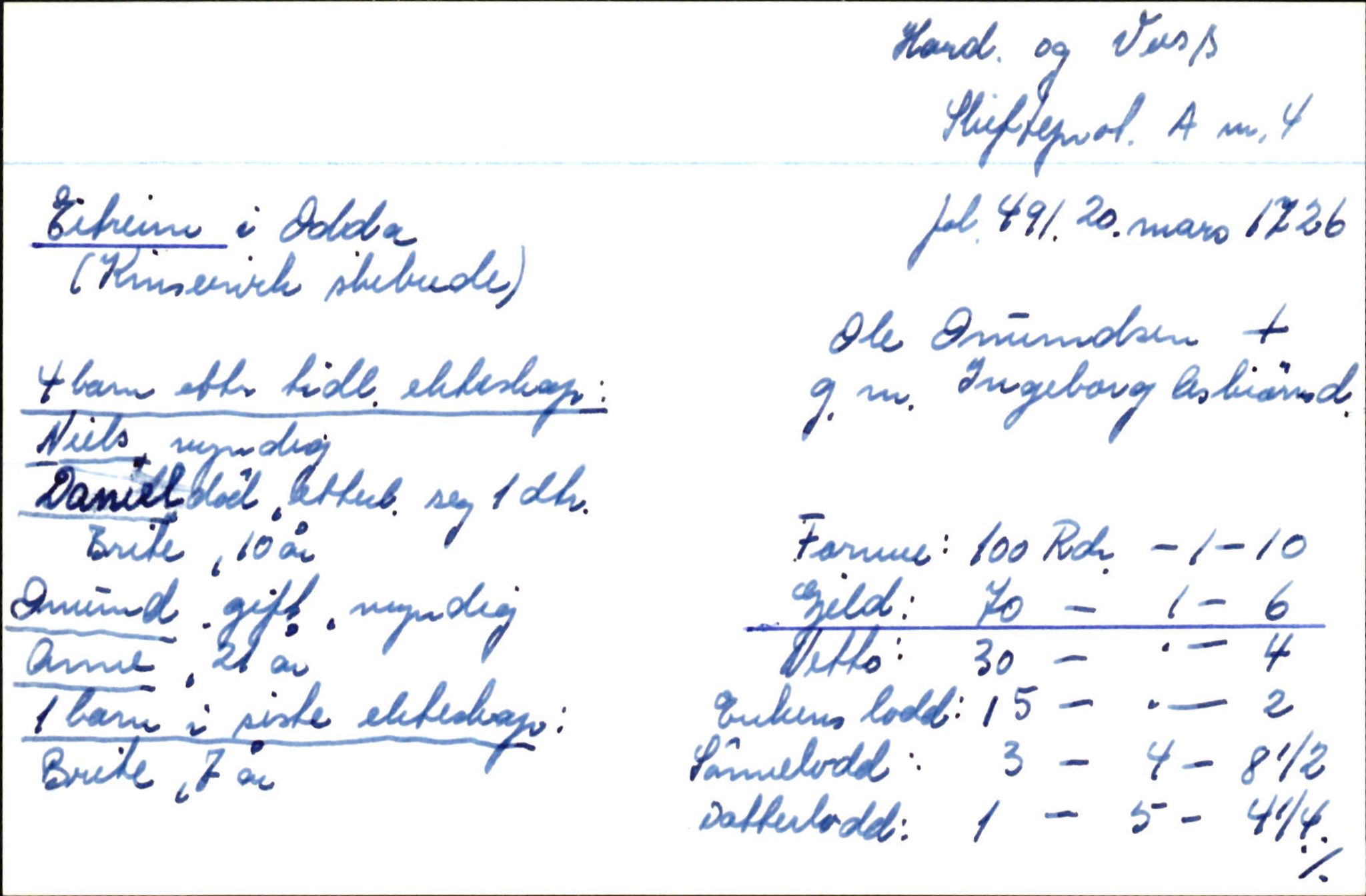 Skiftekort ved Statsarkivet i Bergen, SAB/SKIFTEKORT/002/L0002: Skifteprotokoll nr. 4-5, 1720-1747, s. 41