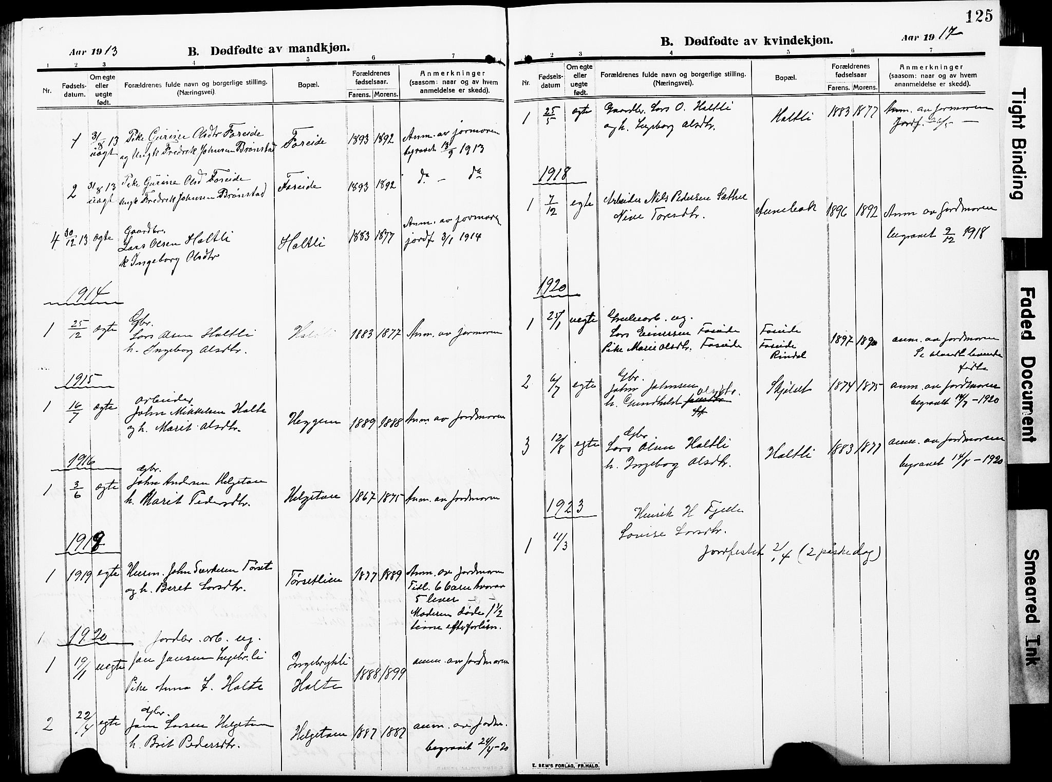 Ministerialprotokoller, klokkerbøker og fødselsregistre - Møre og Romsdal, AV/SAT-A-1454/598/L1079: Klokkerbok nr. 598C04, 1909-1927, s. 125