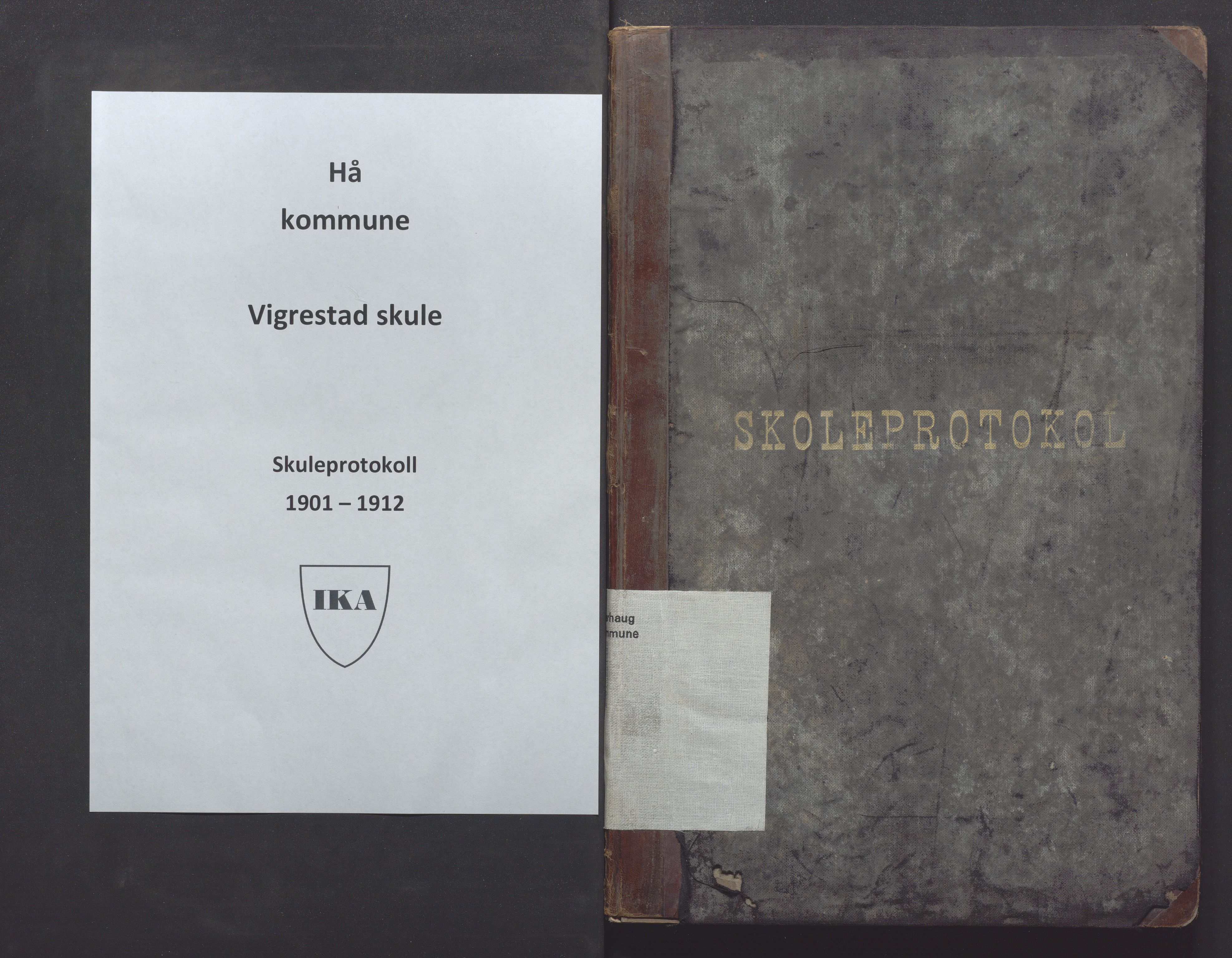 Hå kommune - Vigrestad skule, IKAR/K-100963/H/L0001: Skuleprotokoll, 1901-1912
