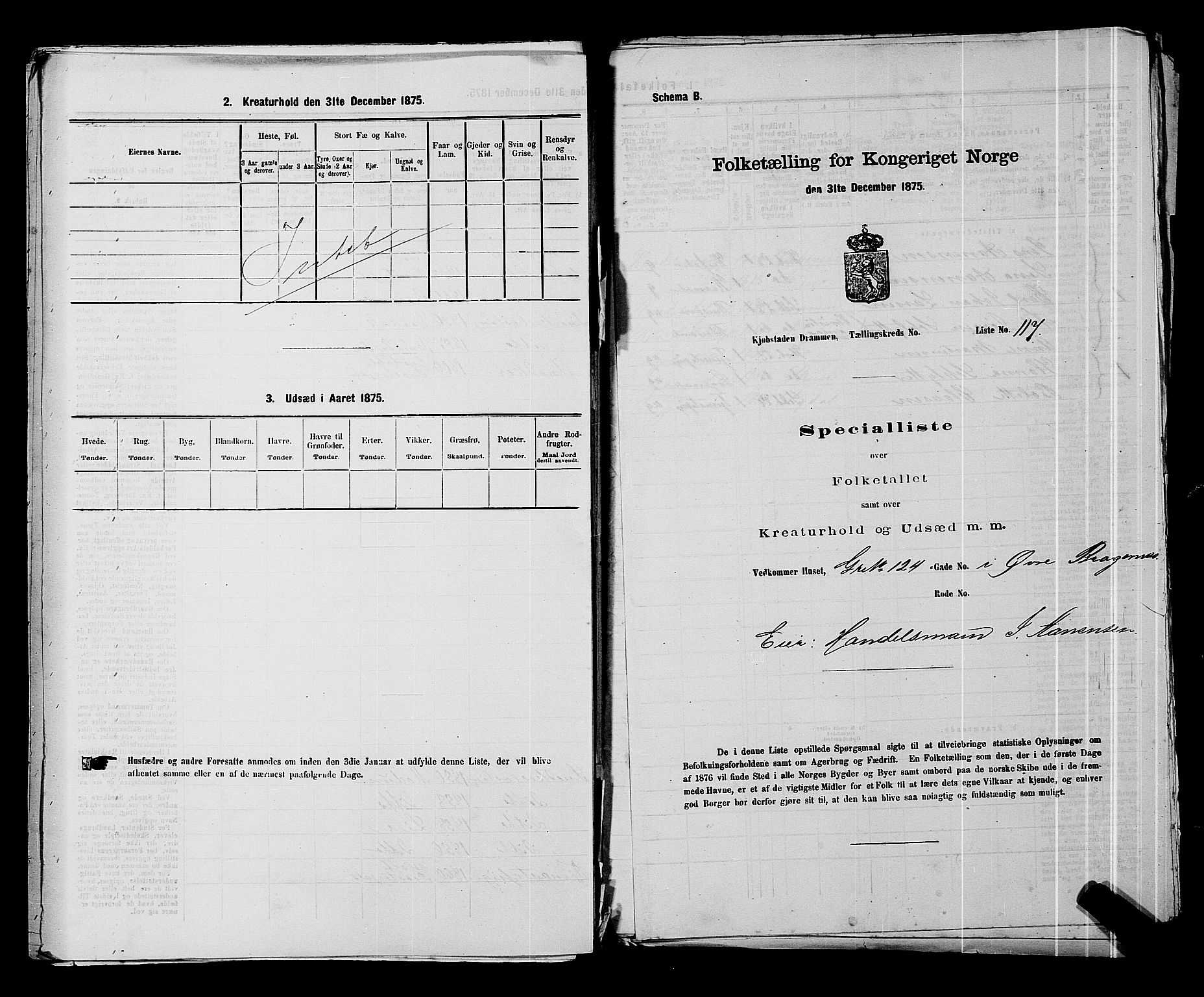 SAKO, Folketelling 1875 for 0602 Drammen kjøpstad, 1875, s. 367