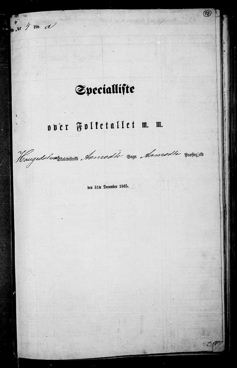 RA, Folketelling 1865 for 0429P Åmot prestegjeld, 1865, s. 84