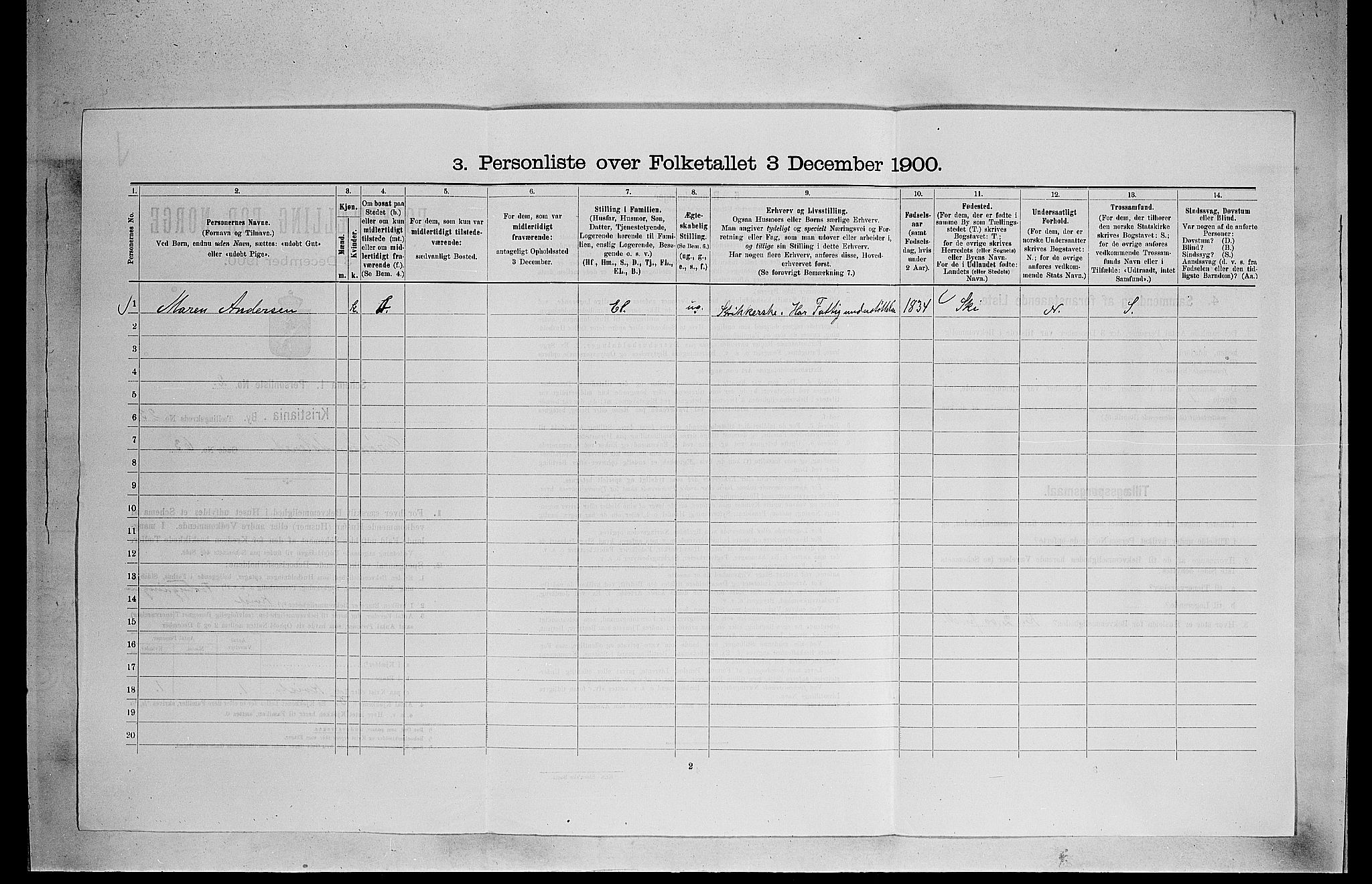 SAO, Folketelling 1900 for 0301 Kristiania kjøpstad, 1900, s. 30494