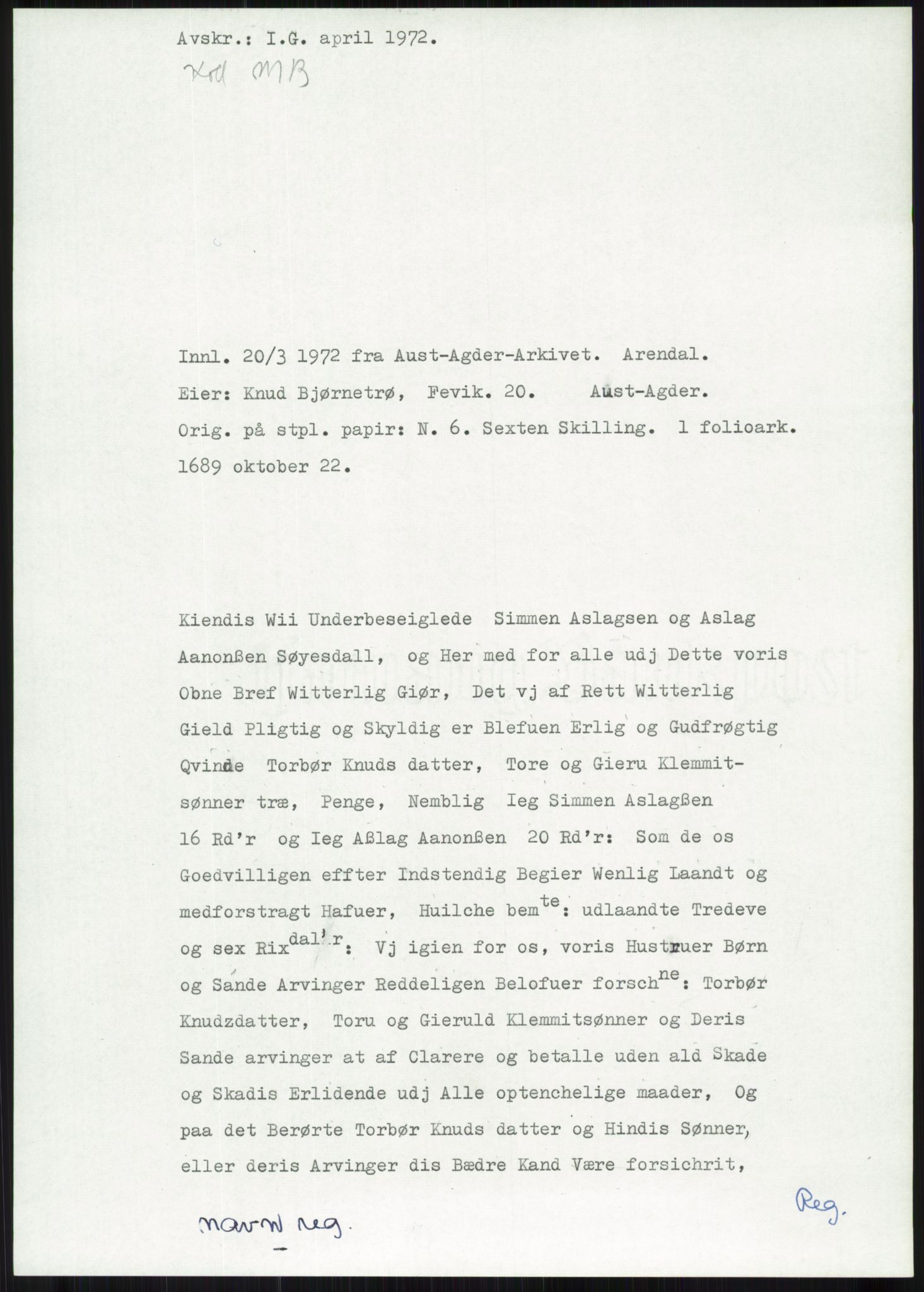 Samlinger til kildeutgivelse, Diplomavskriftsamlingen, RA/EA-4053/H/Ha, s. 471
