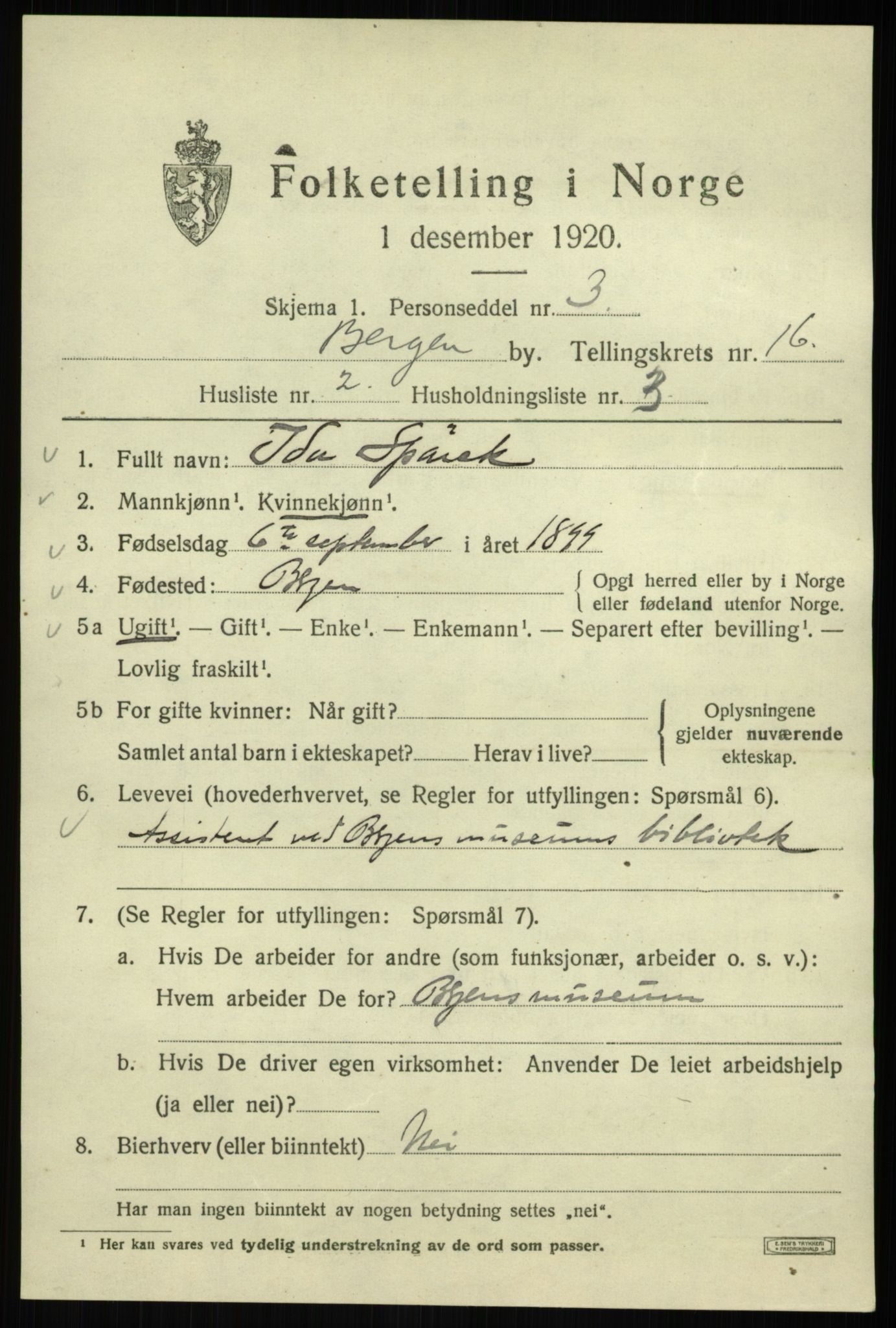 SAB, Folketelling 1920 for 1301 Bergen kjøpstad, 1920, s. 78329