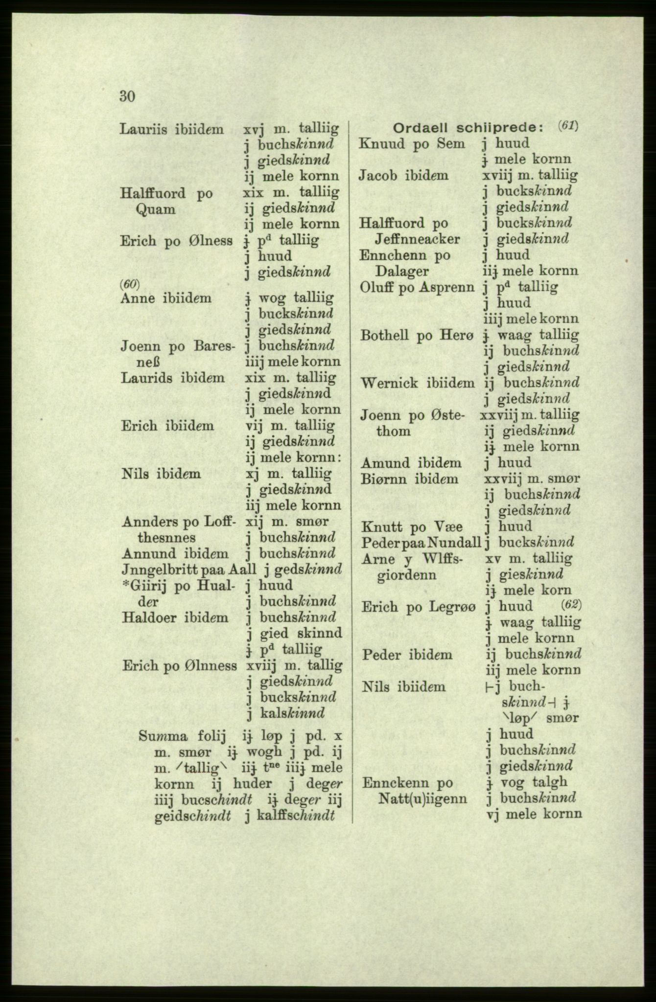 Publikasjoner utgitt av Arkivverket, PUBL/PUBL-001/C/0004: Bind 4: Rekneskap for Bergenhus len 1566-1567: A. Inntekt, 1566-1567, s. 30