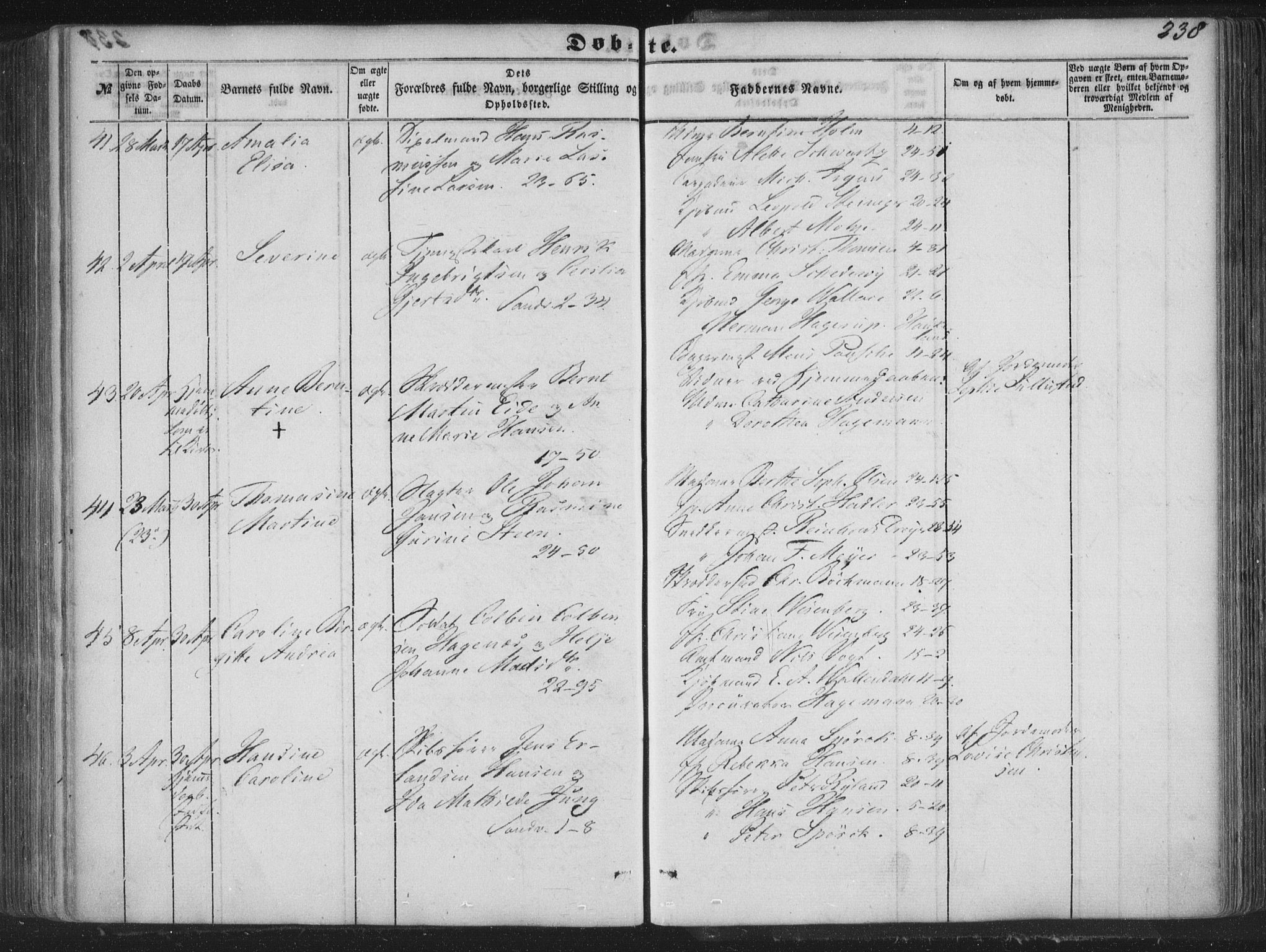 Korskirken sokneprestembete, AV/SAB-A-76101/H/Haa/L0017: Ministerialbok nr. B 3, 1851-1857, s. 238