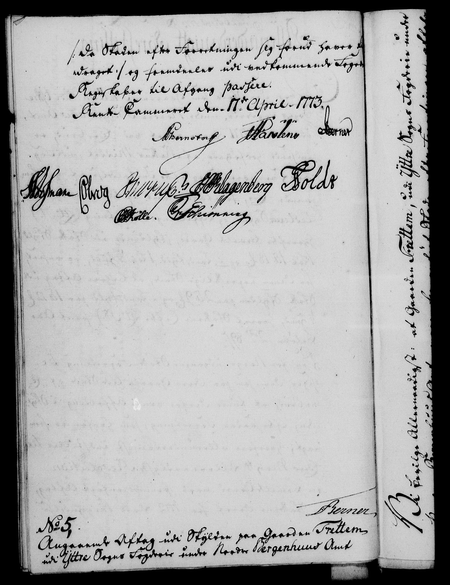 Rentekammeret, Kammerkanselliet, AV/RA-EA-3111/G/Gf/Gfa/L0055: Norsk relasjons- og resolusjonsprotokoll (merket RK 52.55), 1773, s. 95