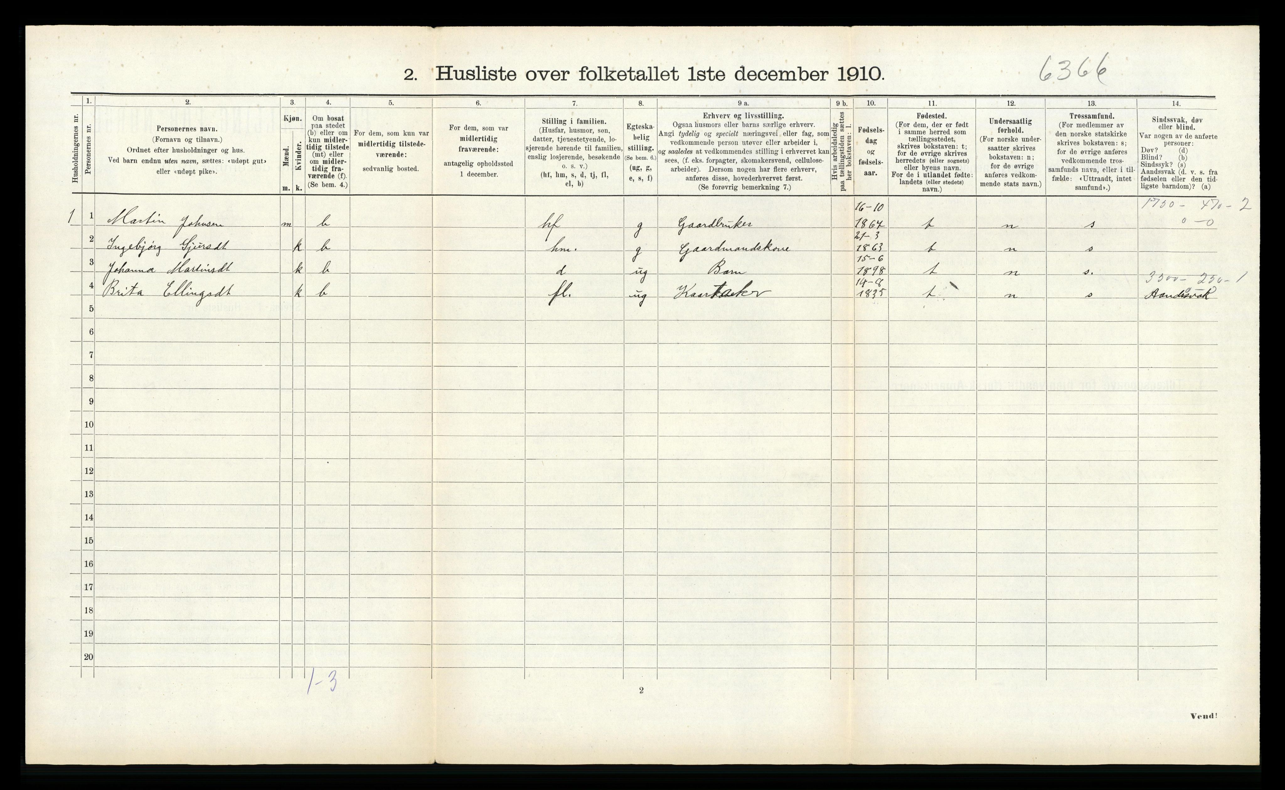 RA, Folketelling 1910 for 1417 Vik herred, 1910, s. 50