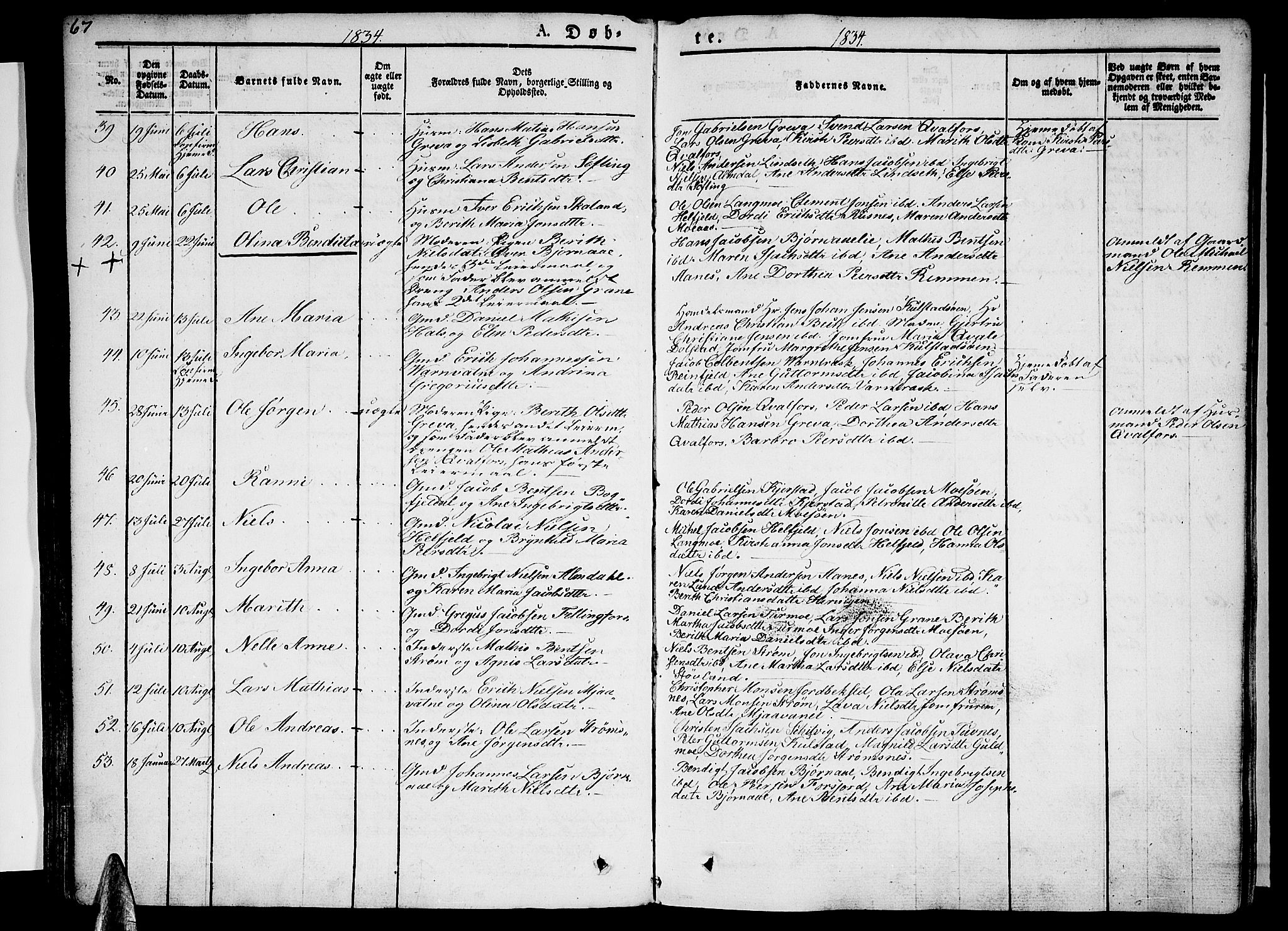 Ministerialprotokoller, klokkerbøker og fødselsregistre - Nordland, AV/SAT-A-1459/820/L0289: Ministerialbok nr. 820A10, 1826-1845, s. 67