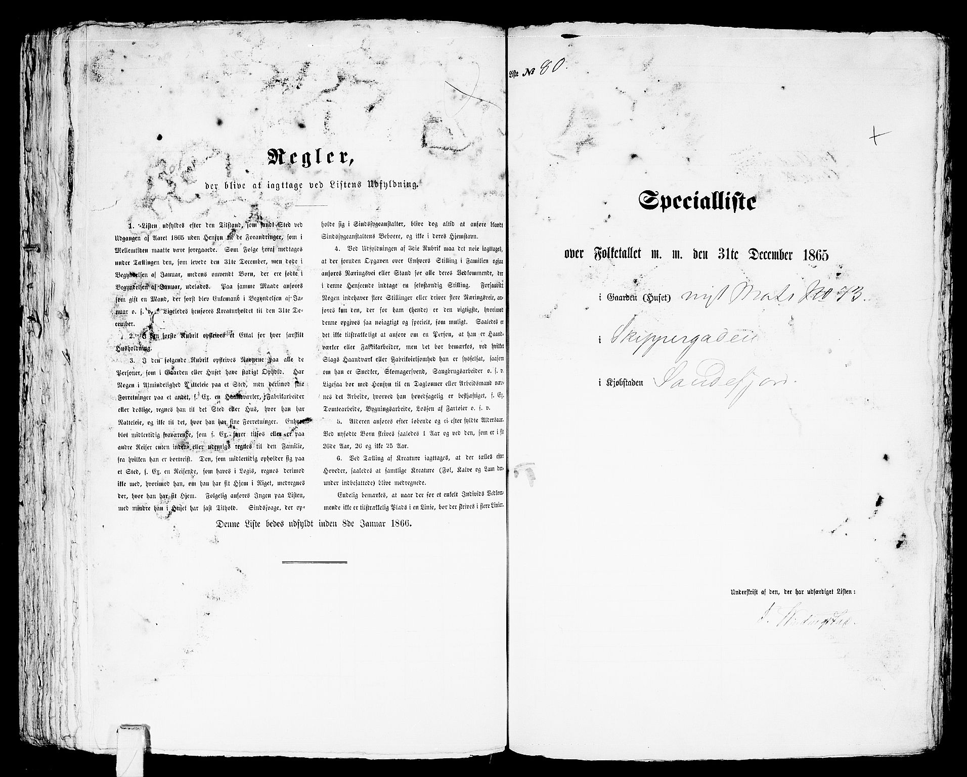 RA, Folketelling 1865 for 0706B Sandeherred prestegjeld, Sandefjord kjøpstad, 1865, s. 167