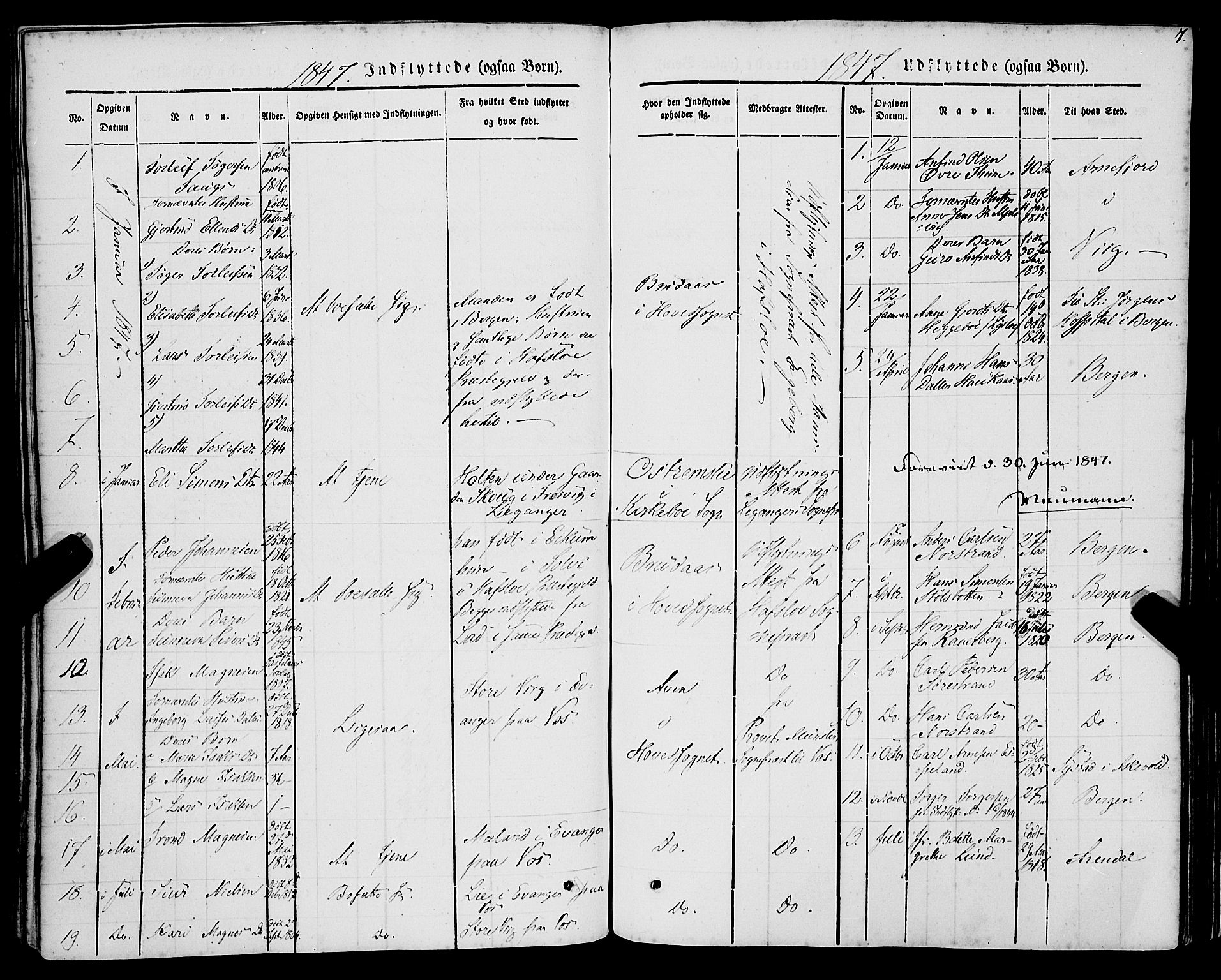 Lavik sokneprestembete, AV/SAB-A-80901: Ministerialbok nr. A 3, 1843-1863, s. 7