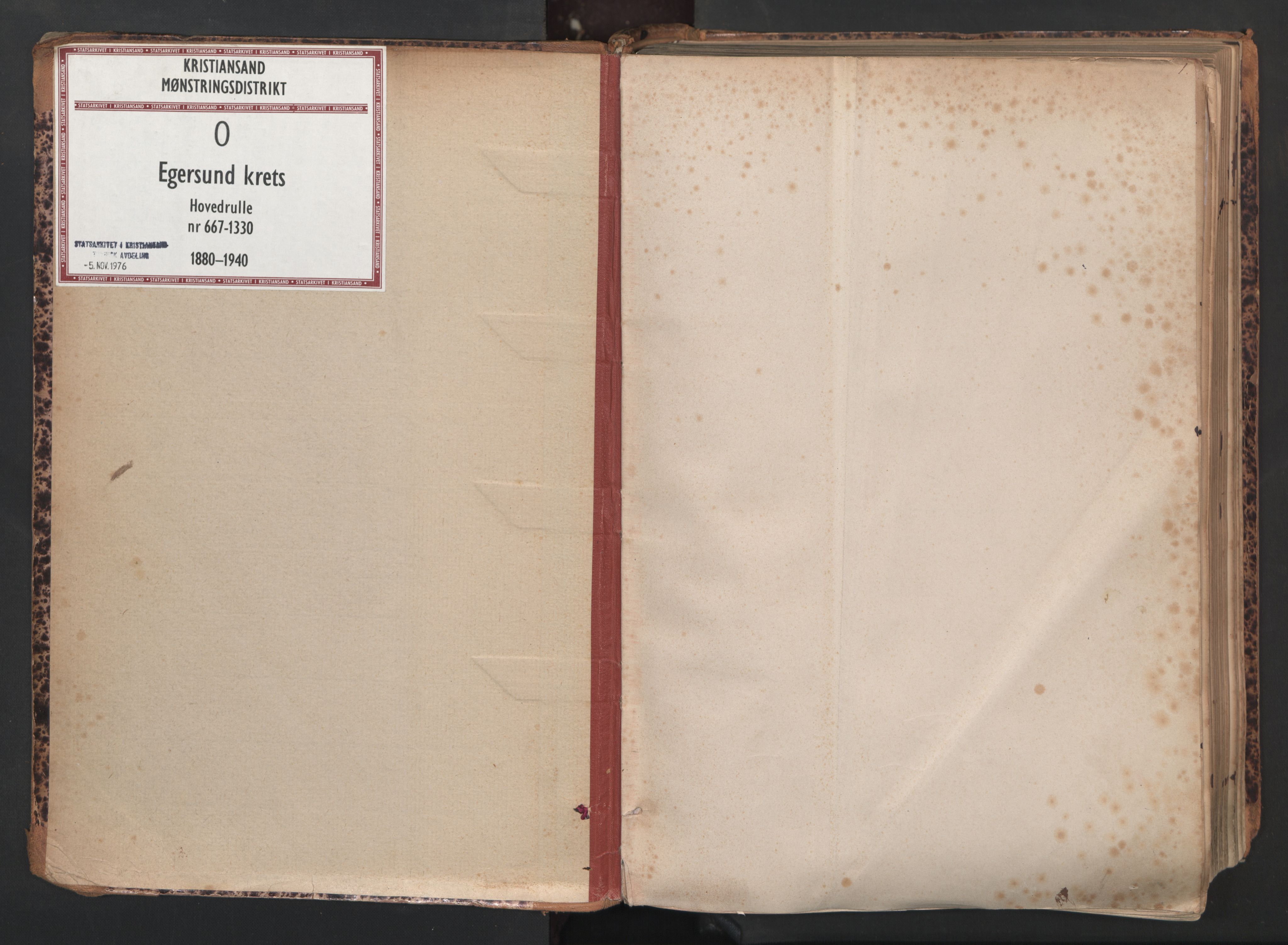 Egersund mønstringskrets, AV/SAK-2031-0019/F/Fb/L0002: Hovedrulle nr 667-1330, O-4, 1880-1940, s. 2