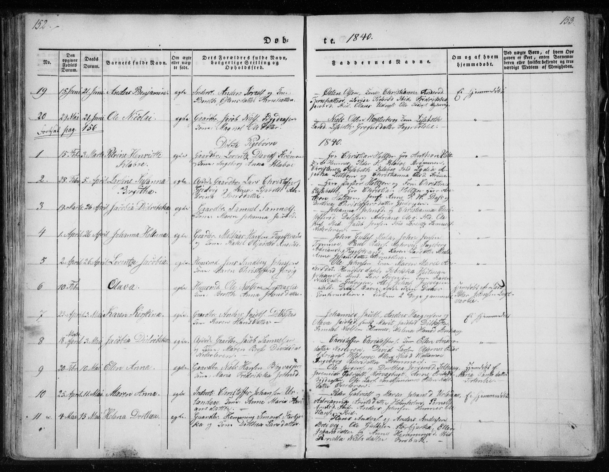 Ministerialprotokoller, klokkerbøker og fødselsregistre - Nordland, AV/SAT-A-1459/825/L0354: Ministerialbok nr. 825A08, 1826-1841, s. 152-153