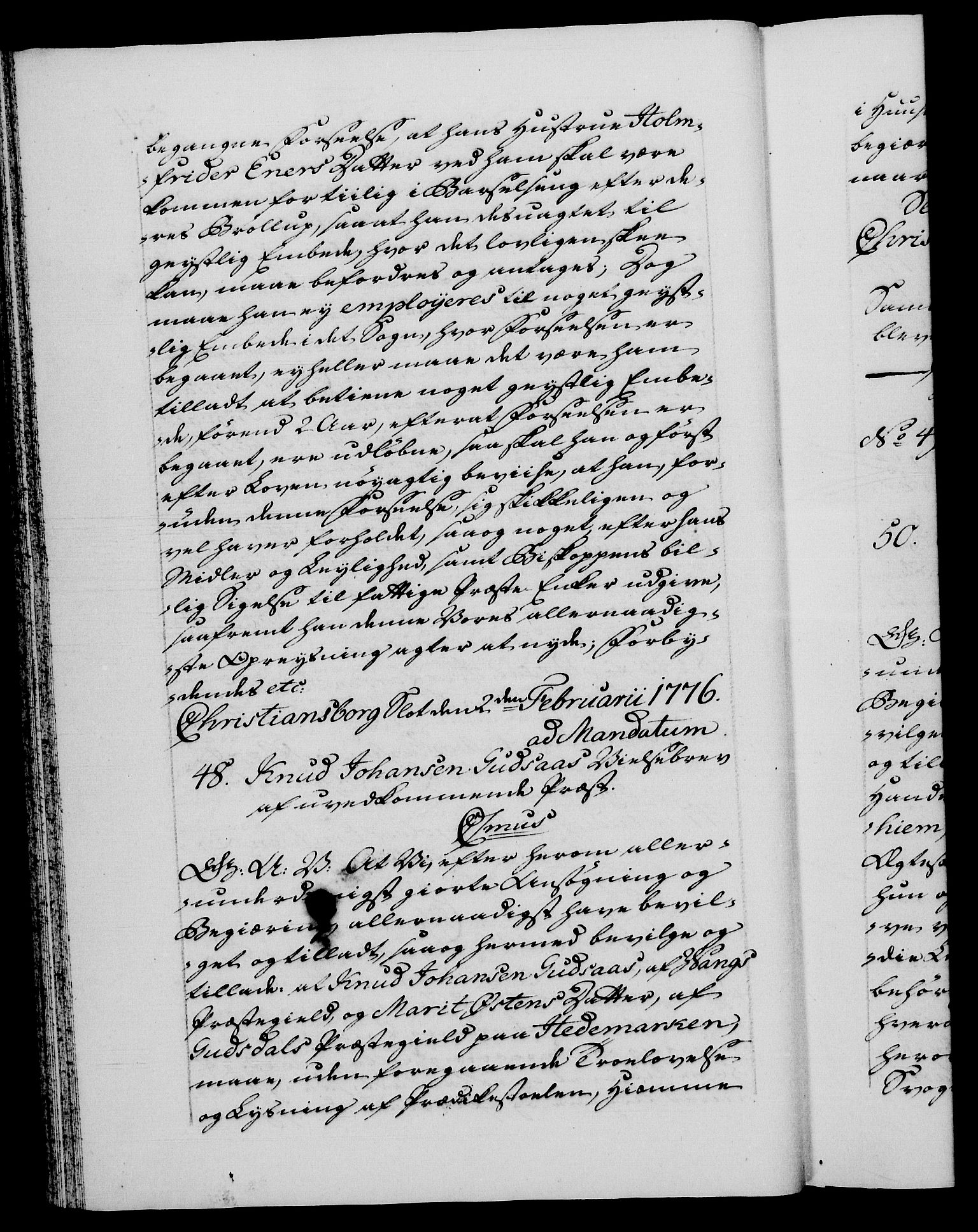 Danske Kanselli 1572-1799, RA/EA-3023/F/Fc/Fca/Fcaa/L0047: Norske registre, 1776-1778, s. 34b
