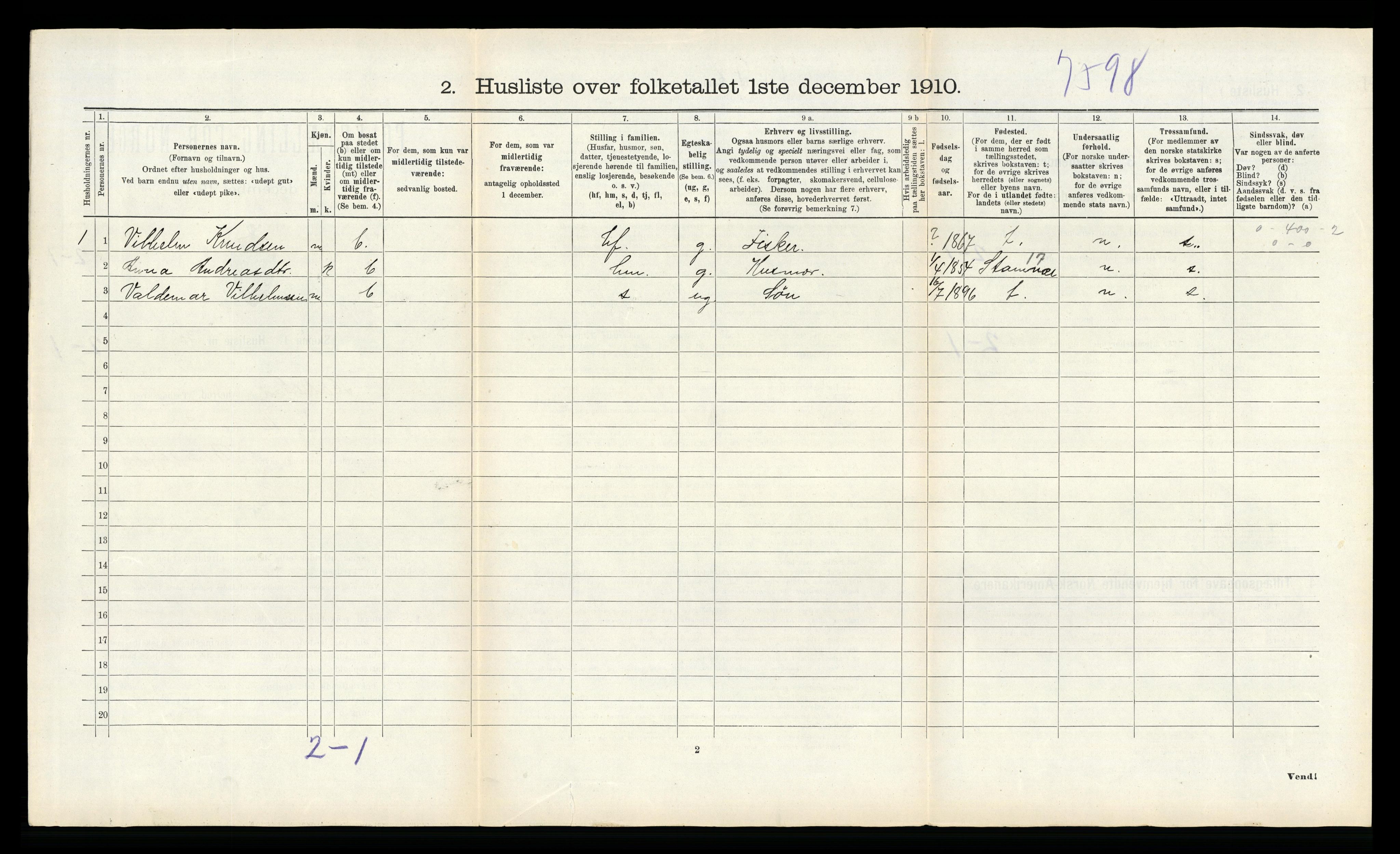 RA, Folketelling 1910 for 1859 Flakstad herred, 1910, s. 469