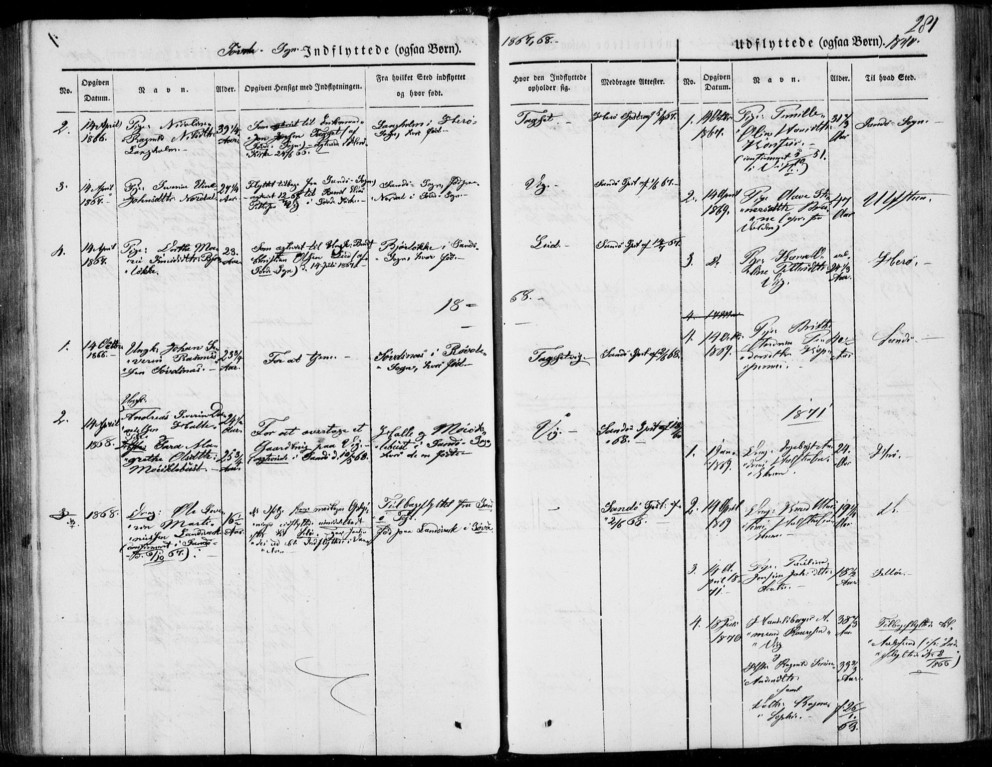 Ministerialprotokoller, klokkerbøker og fødselsregistre - Møre og Romsdal, SAT/A-1454/502/L0023: Ministerialbok nr. 502A01, 1844-1873, s. 281