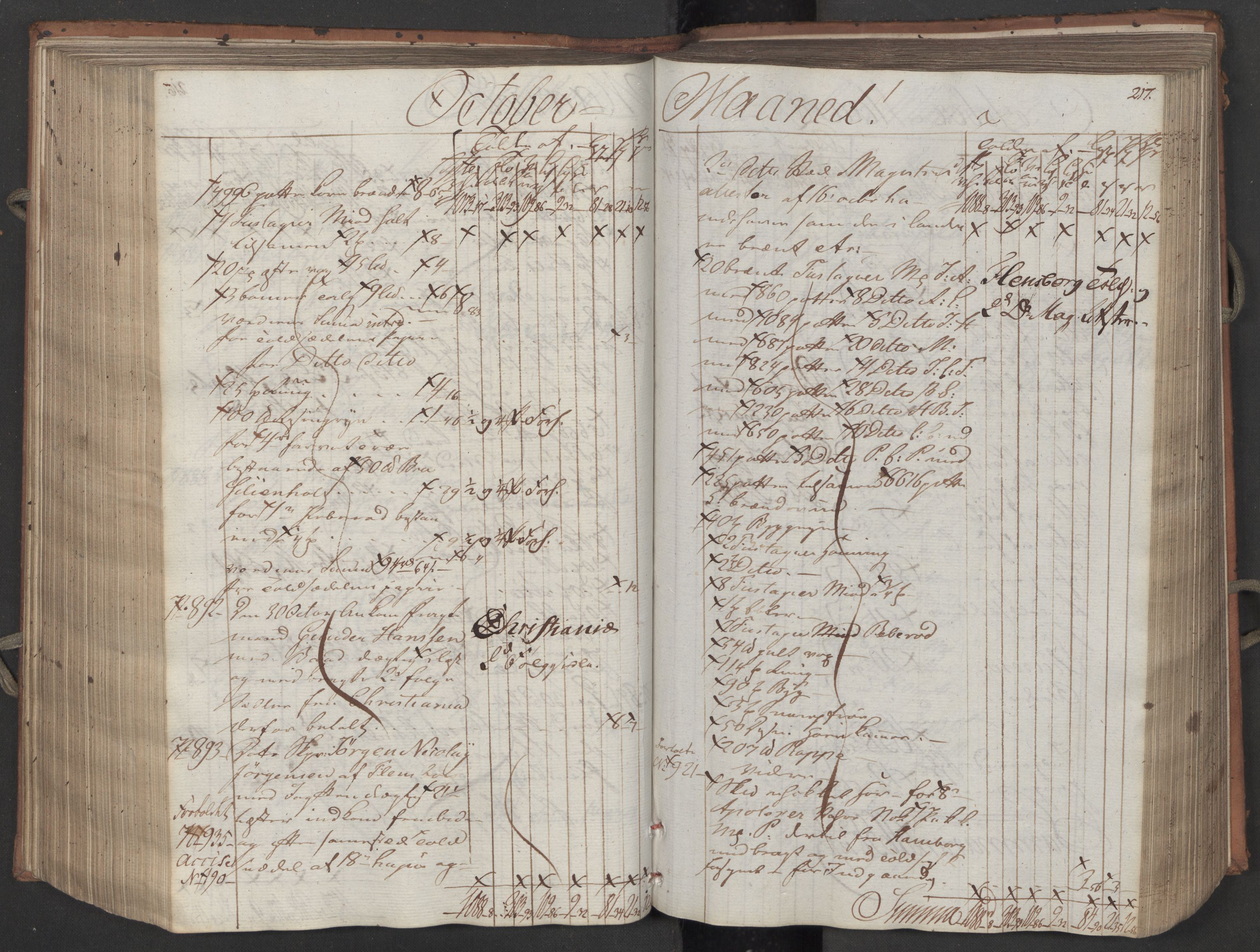 Generaltollkammeret, tollregnskaper, RA/EA-5490/R08/L0158/0001: Tollregnskaper Drammen / Inngående tollbok, 1790, s. 217