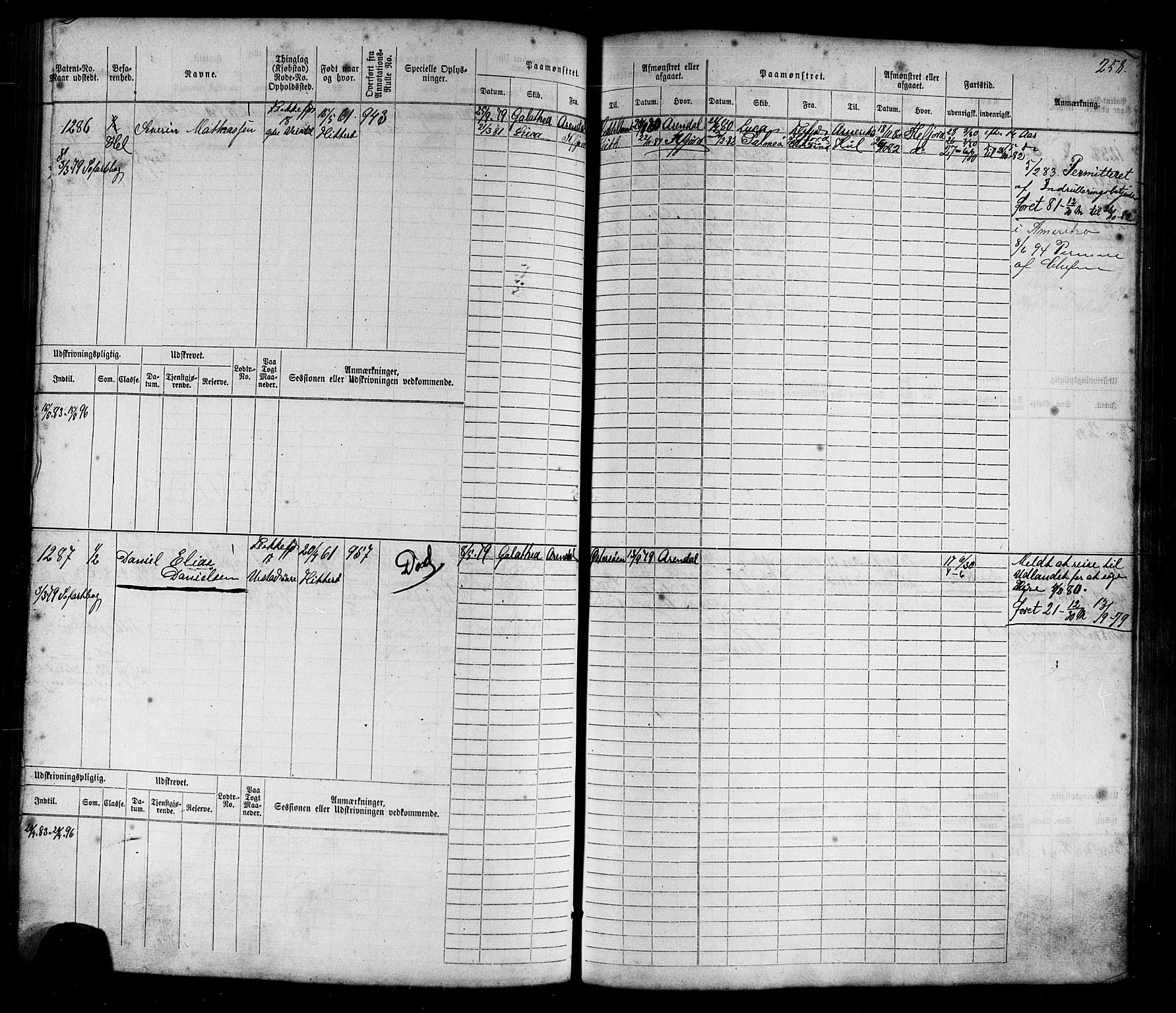Flekkefjord mønstringskrets, AV/SAK-2031-0018/F/Fb/L0009: Hovedrulle nr 771-1533, Æ-6, 1868-1900, s. 279