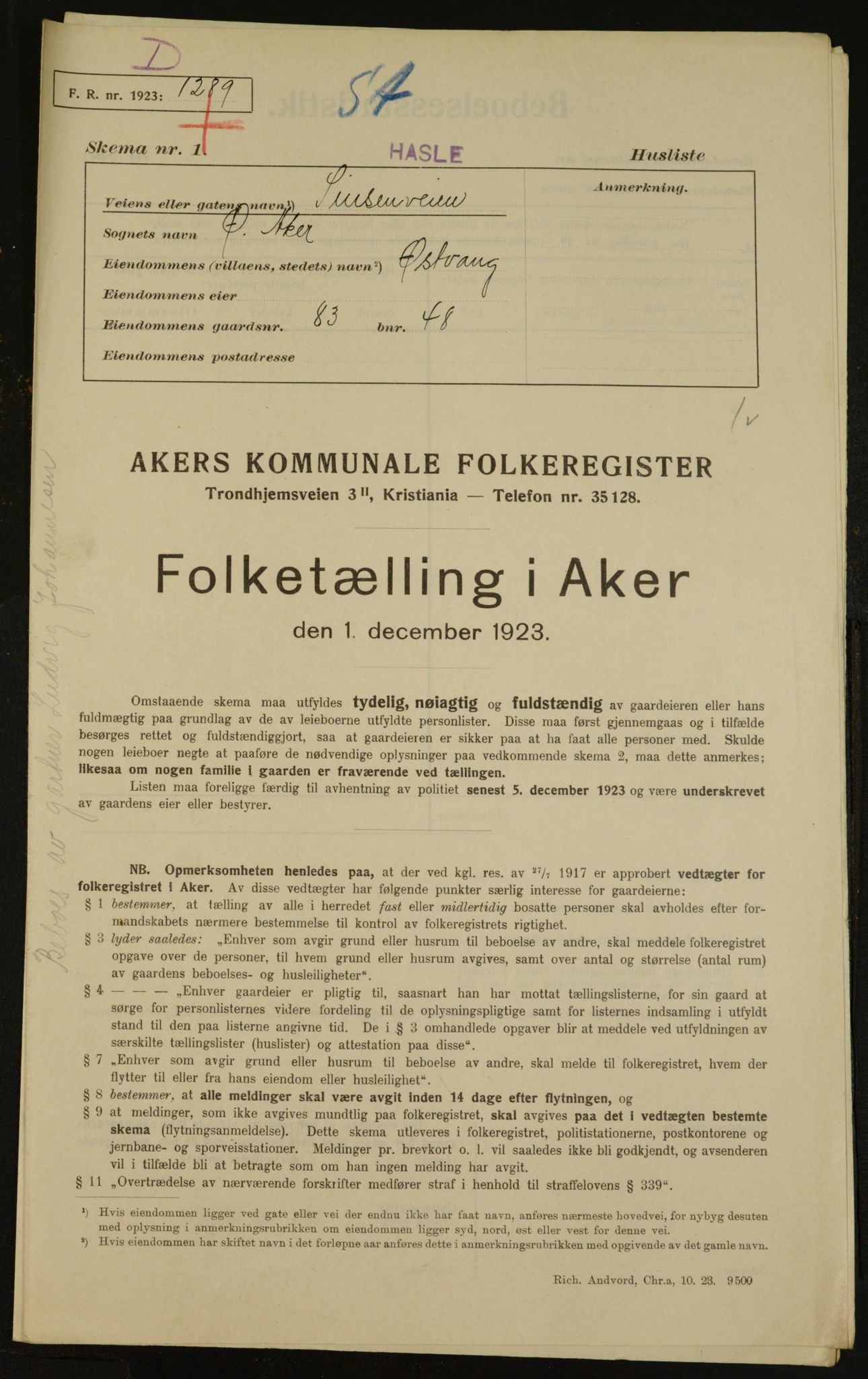 , Kommunal folketelling 1.12.1923 for Aker, 1923, s. 30549