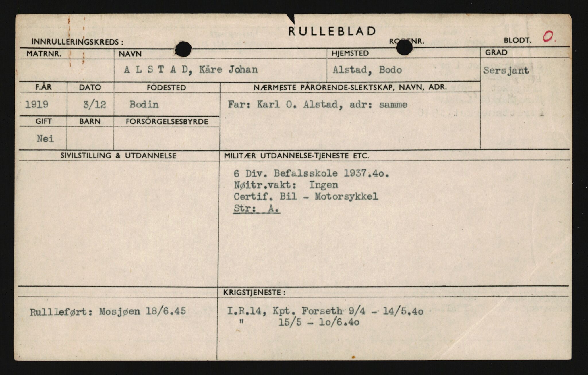 Forsvaret, Sør-Hålogaland landforsvar, AV/RA-RAFA-2552/P/Pa/L0303: Personellmapper for slettet personell, yrkesbefal og vernepliktig befal, født 1917-1920, 1936-1980, s. 462