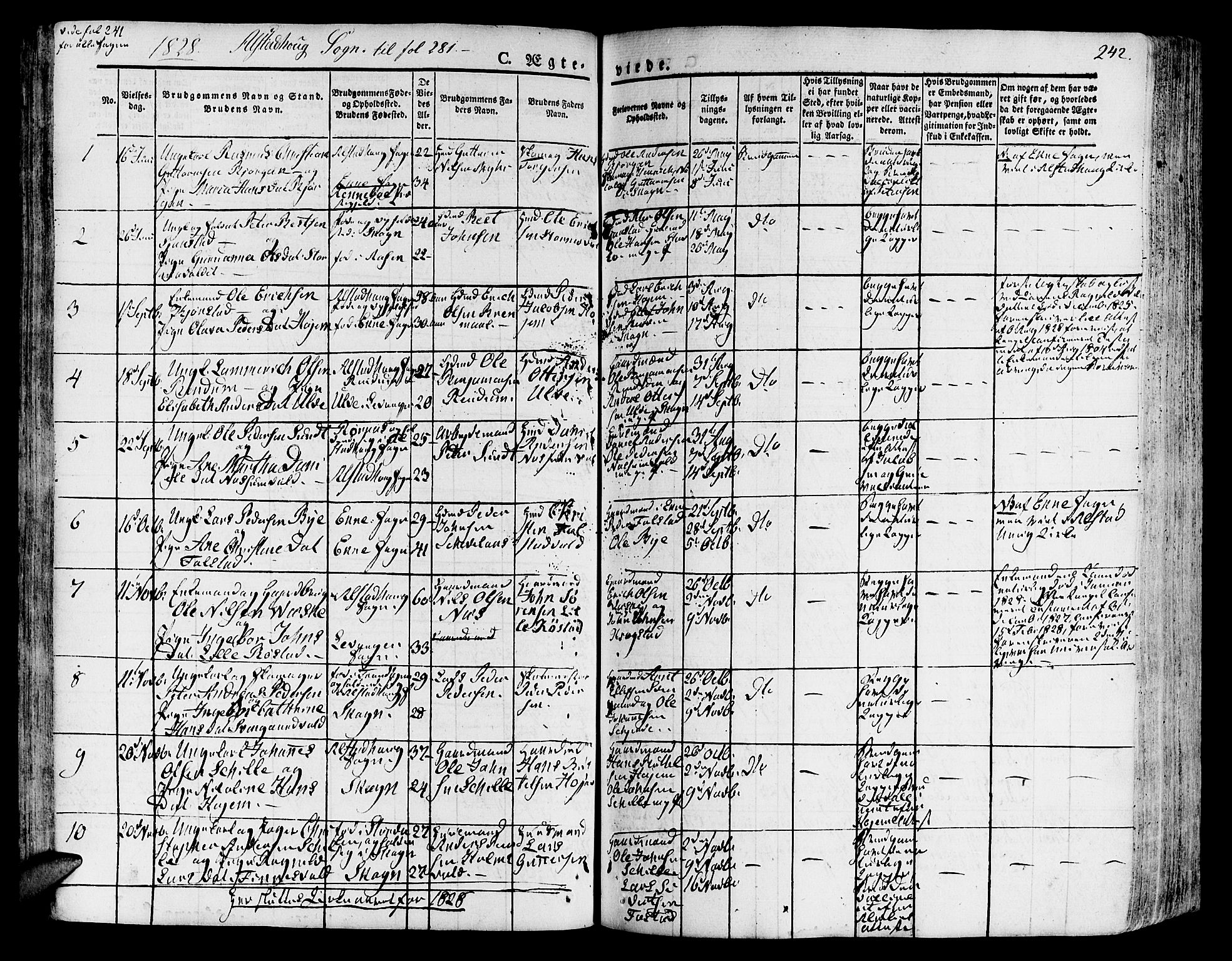 Ministerialprotokoller, klokkerbøker og fødselsregistre - Nord-Trøndelag, SAT/A-1458/717/L0152: Ministerialbok nr. 717A05 /1, 1825-1836, s. 242