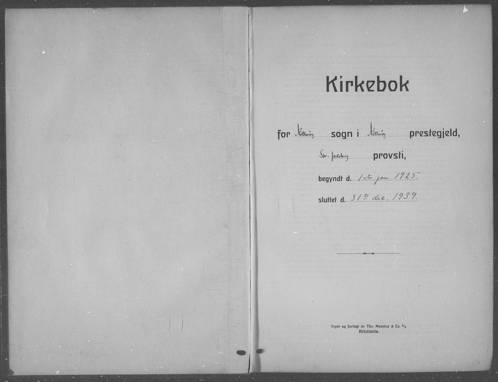 Nøtterøy kirkebøker, SAKO/A-354/G/Ga/L0006: Klokkerbok nr. I 6, 1925-1939