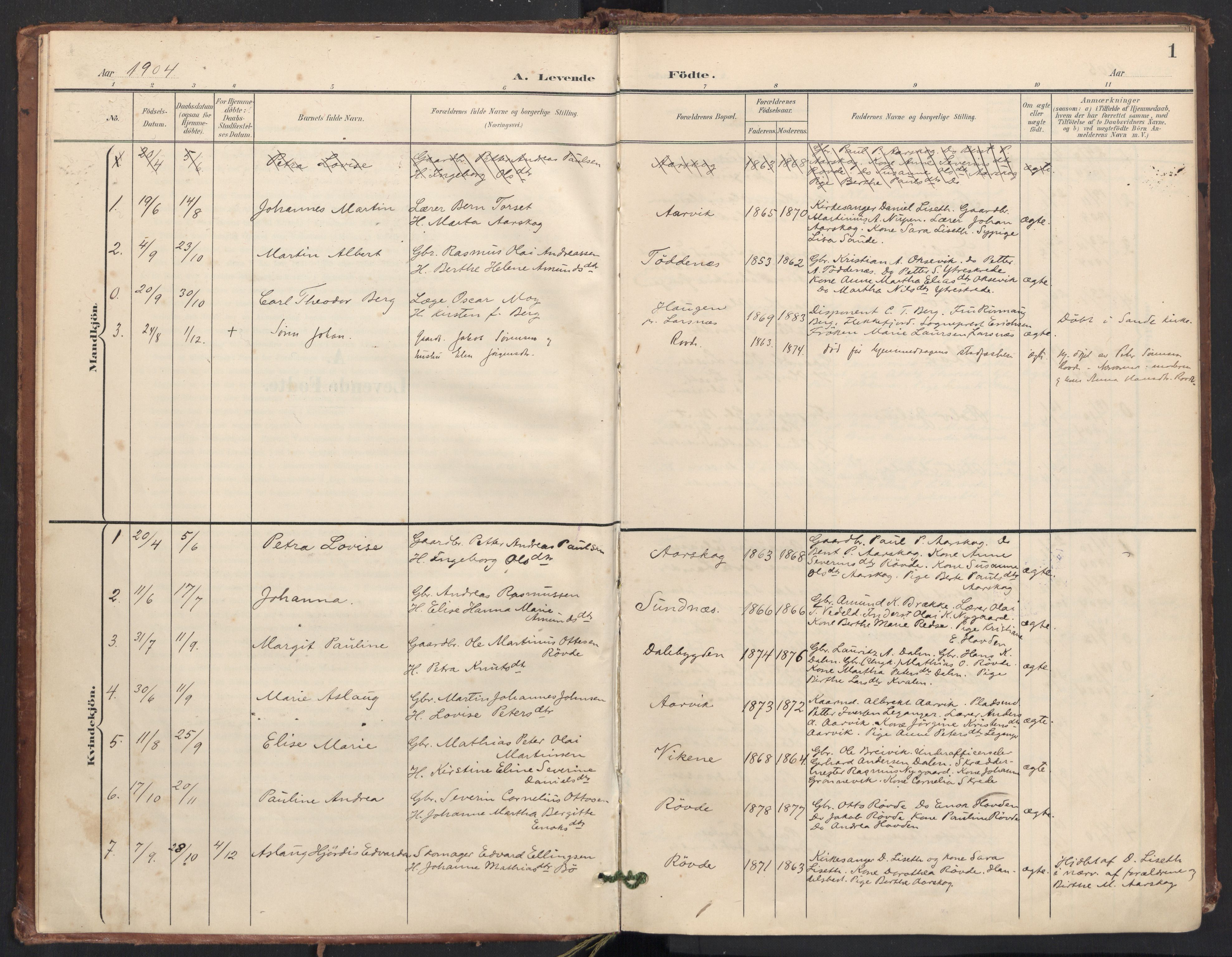 Ministerialprotokoller, klokkerbøker og fødselsregistre - Møre og Romsdal, AV/SAT-A-1454/504/L0057: Ministerialbok nr. 504A04, 1902-1919, s. 1