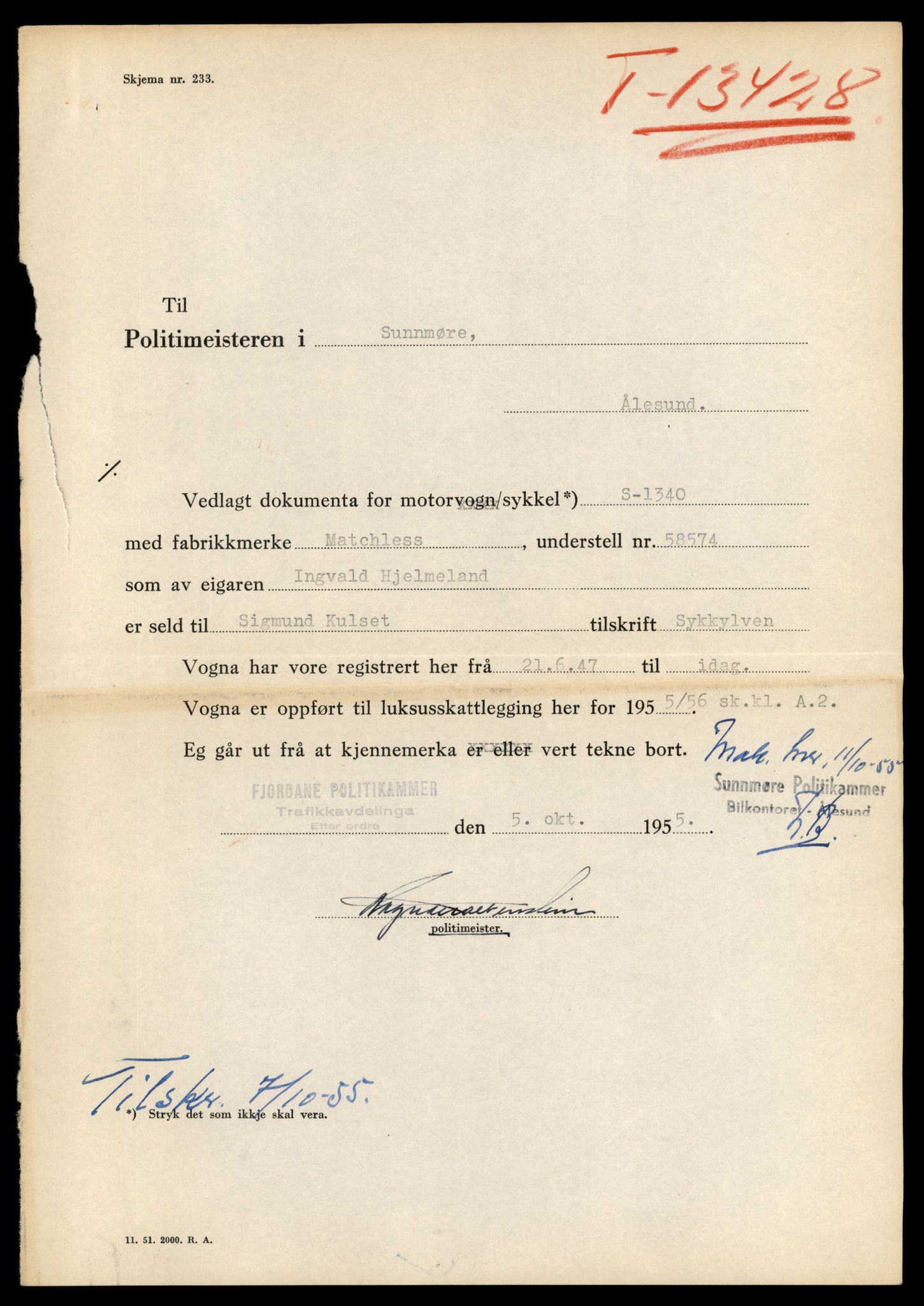 Møre og Romsdal vegkontor - Ålesund trafikkstasjon, AV/SAT-A-4099/F/Fe/L0039: Registreringskort for kjøretøy T 13361 - T 13530, 1927-1998, s. 1163