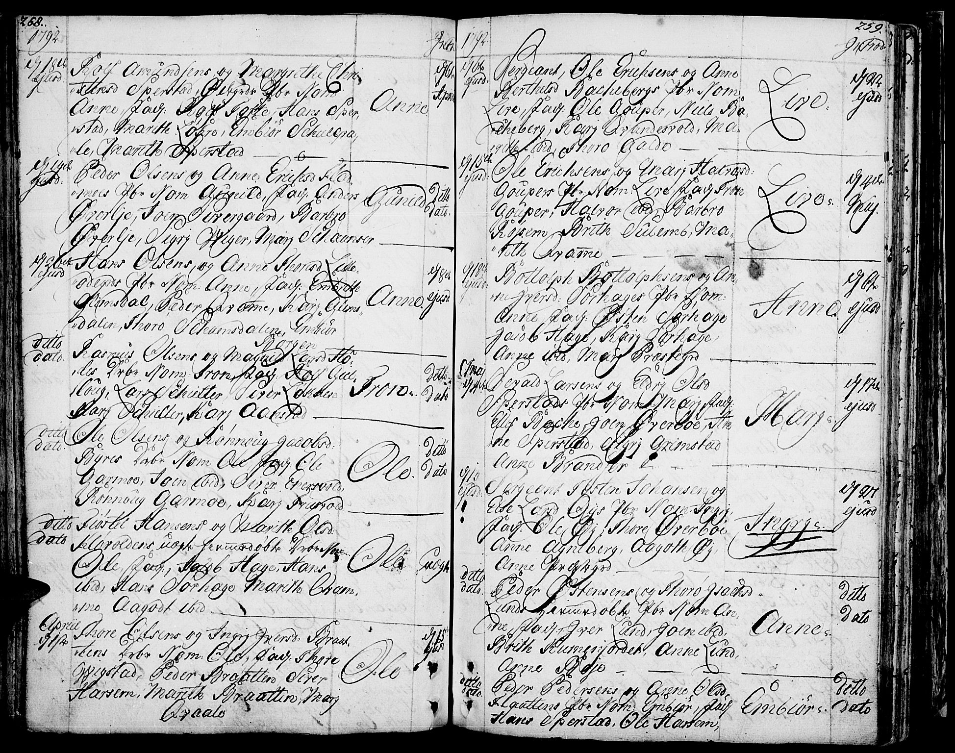 Lom prestekontor, AV/SAH-PREST-070/K/L0002: Ministerialbok nr. 2, 1749-1801, s. 258-259