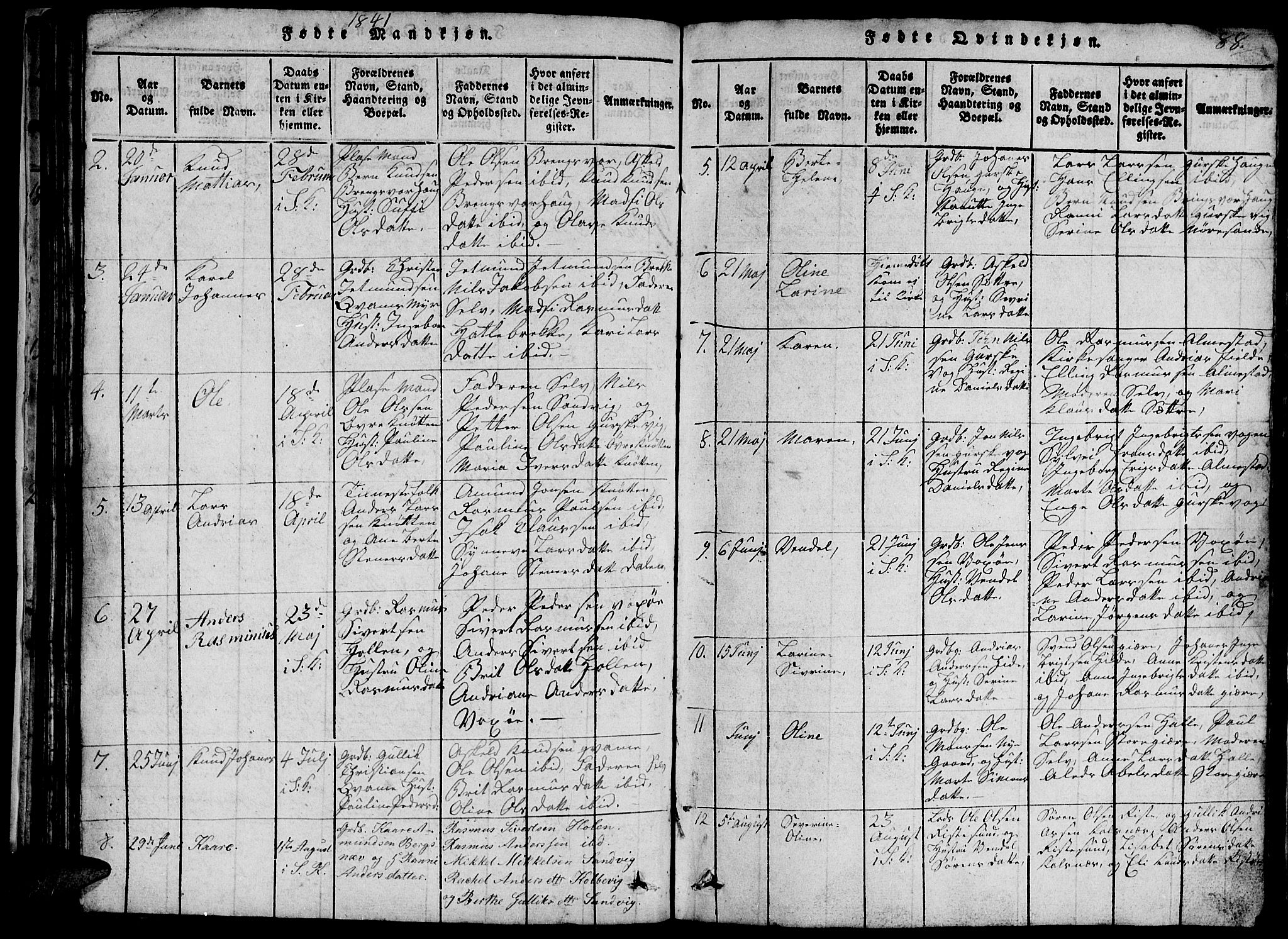 Ministerialprotokoller, klokkerbøker og fødselsregistre - Møre og Romsdal, SAT/A-1454/503/L0046: Klokkerbok nr. 503C01, 1816-1842, s. 88