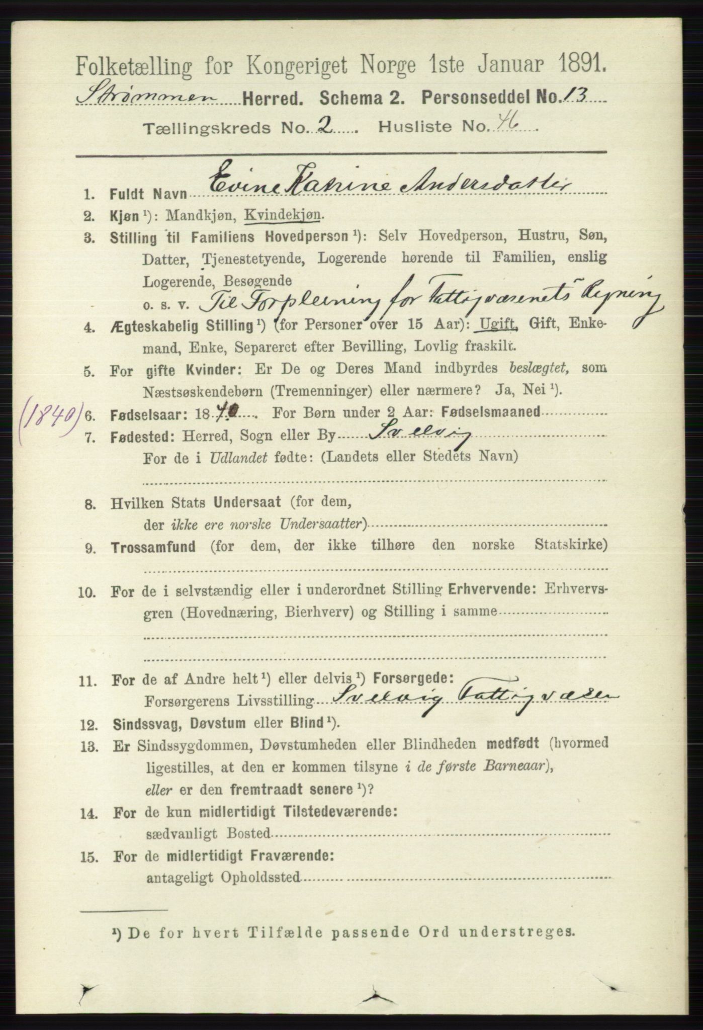 RA, Folketelling 1891 for 0711 Strømm herred, 1891, s. 977